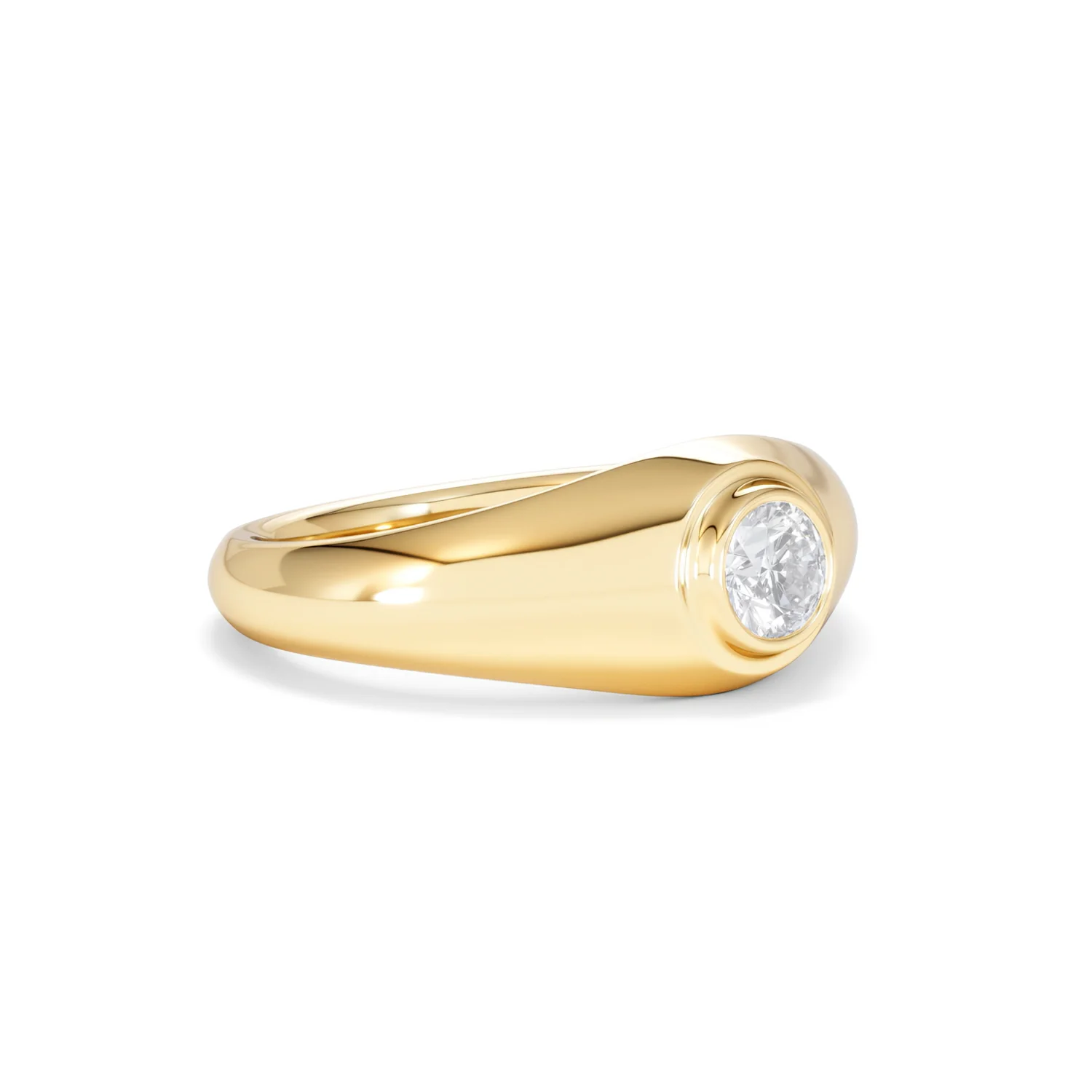 Axis Men's 0.50ct Round Cut Lab Diamond Signet Ring in 18K Gold Vermeil - Image 18