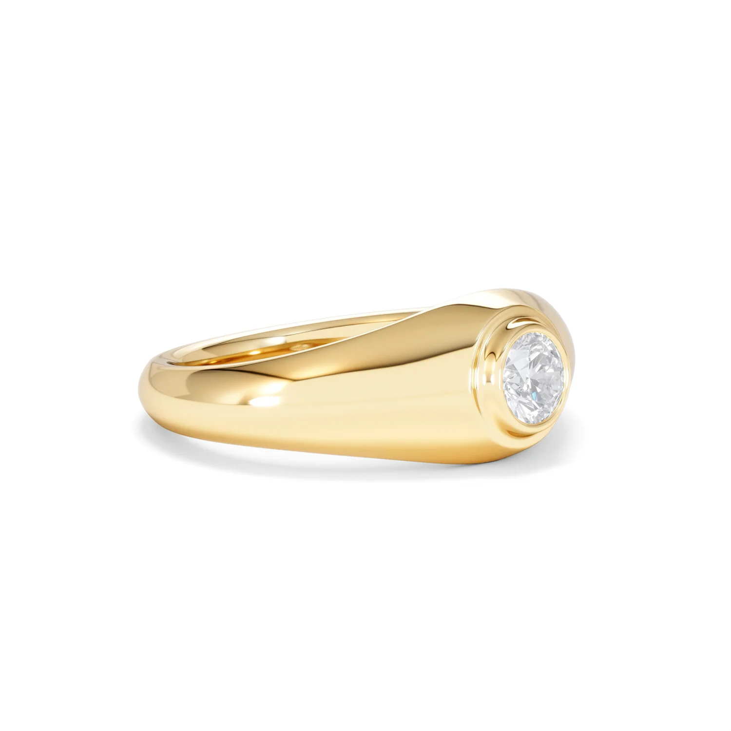 Axis Men's 0.50ct Round Cut Lab Diamond Signet Ring in 18K Gold Vermeil - Image 19