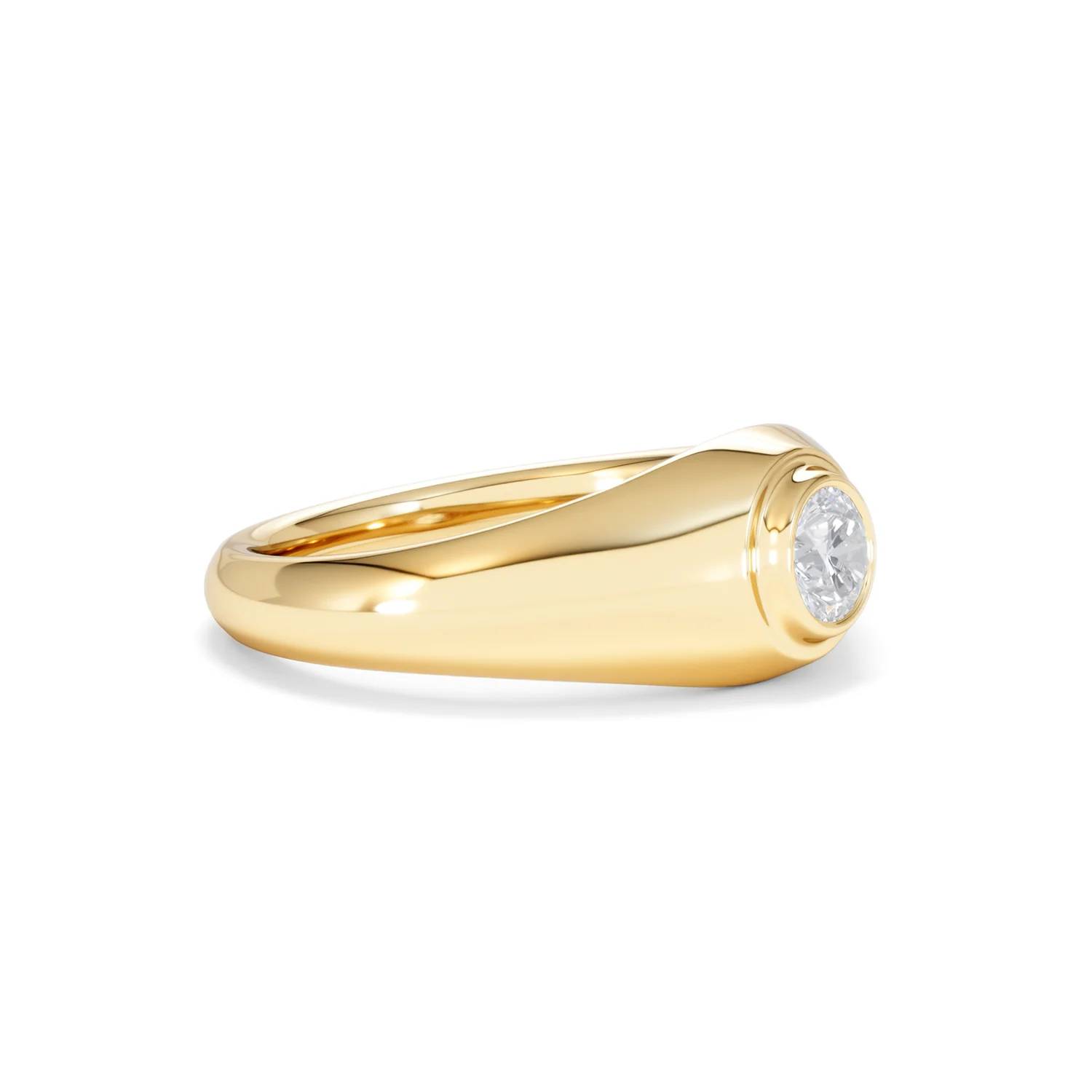 Axis Men's 0.50ct Round Cut Lab Diamond Signet Ring in 18K Gold Vermeil - Image 21