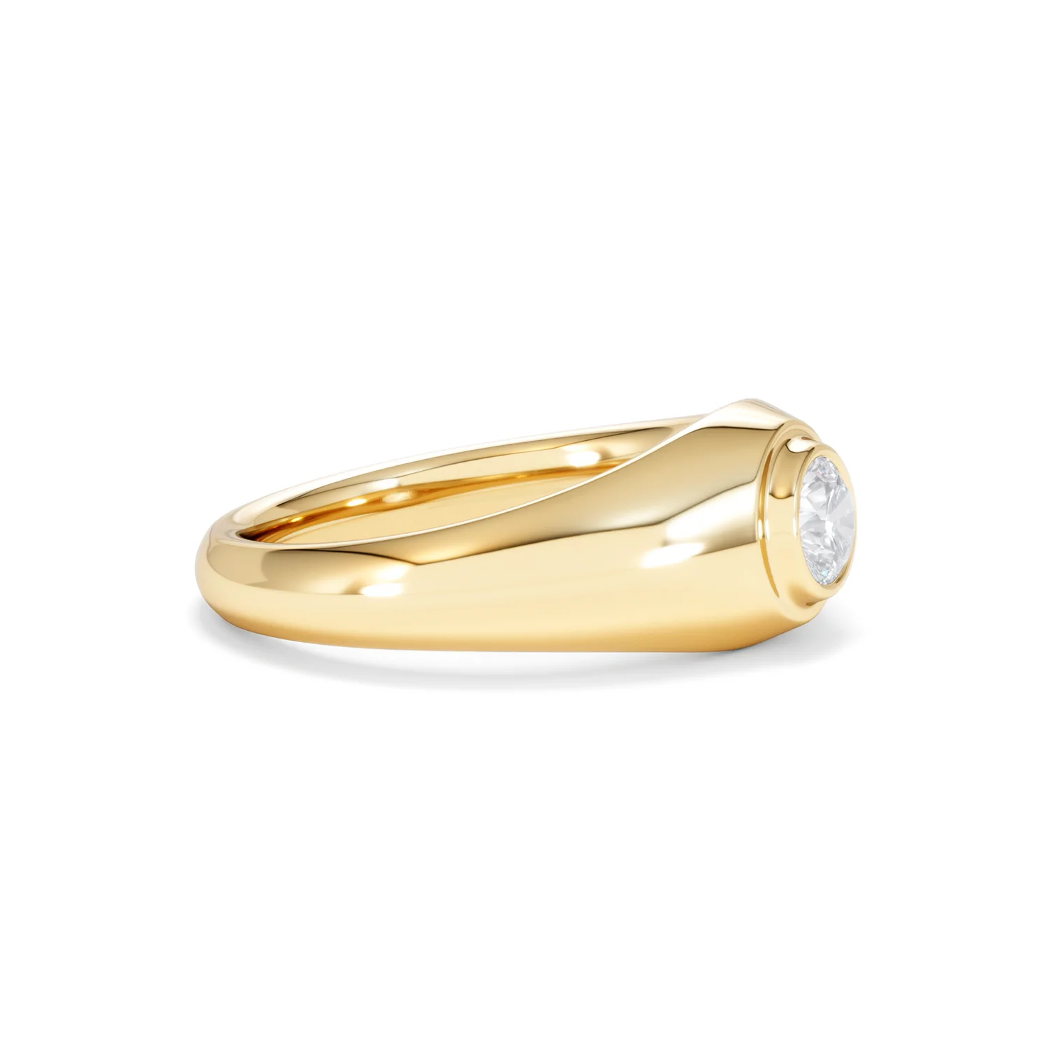 Axis Men's 0.50ct Round Cut Lab Diamond Signet Ring in 18K Gold Vermeil - Image 23