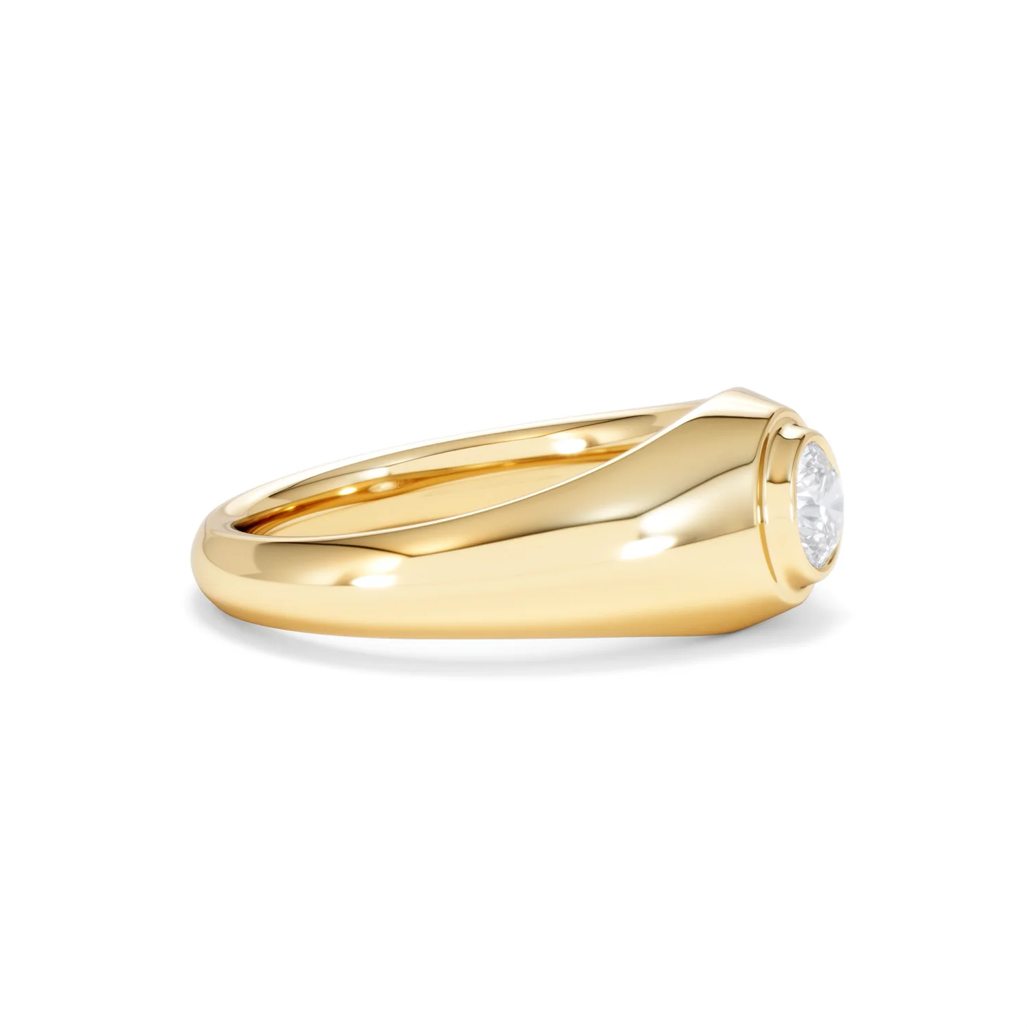 Axis Men's 0.50ct Round Cut Lab Diamond Signet Ring in 18K Gold Vermeil - Image 24
