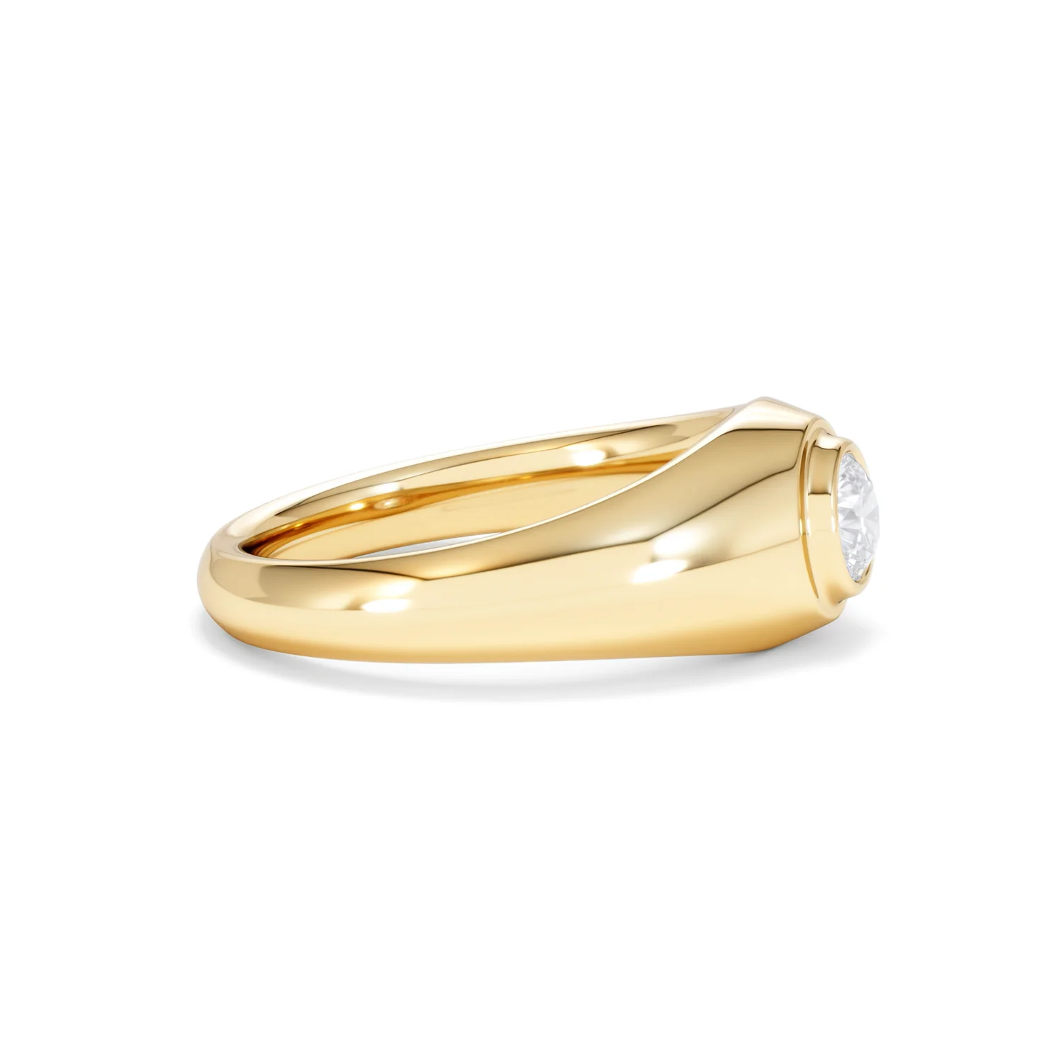 Axis Men's 0.50ct Round Cut Lab Diamond Signet Ring in 18K Gold Vermeil - Image 25