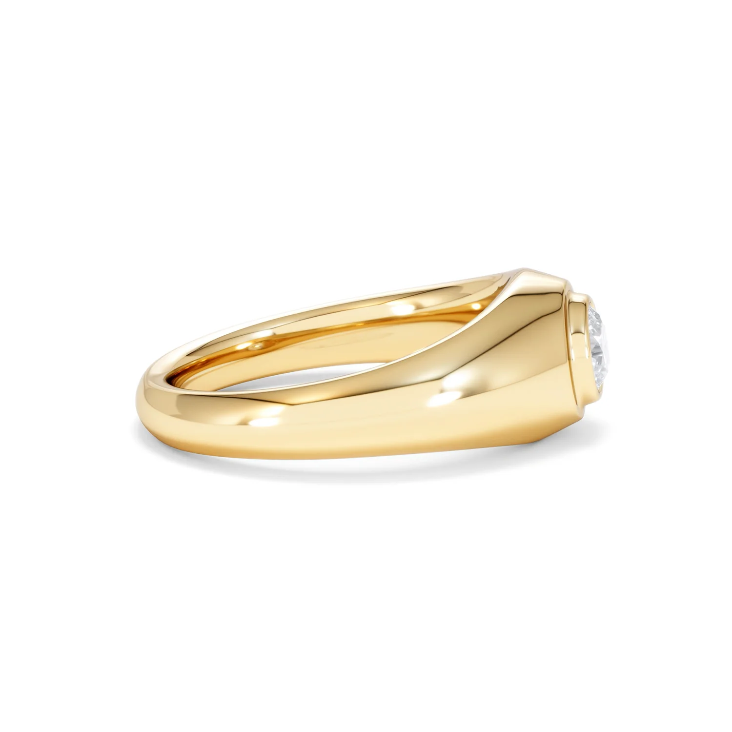 Axis Men's 0.50ct Round Cut Lab Diamond Signet Ring in 18K Gold Vermeil - Image 27