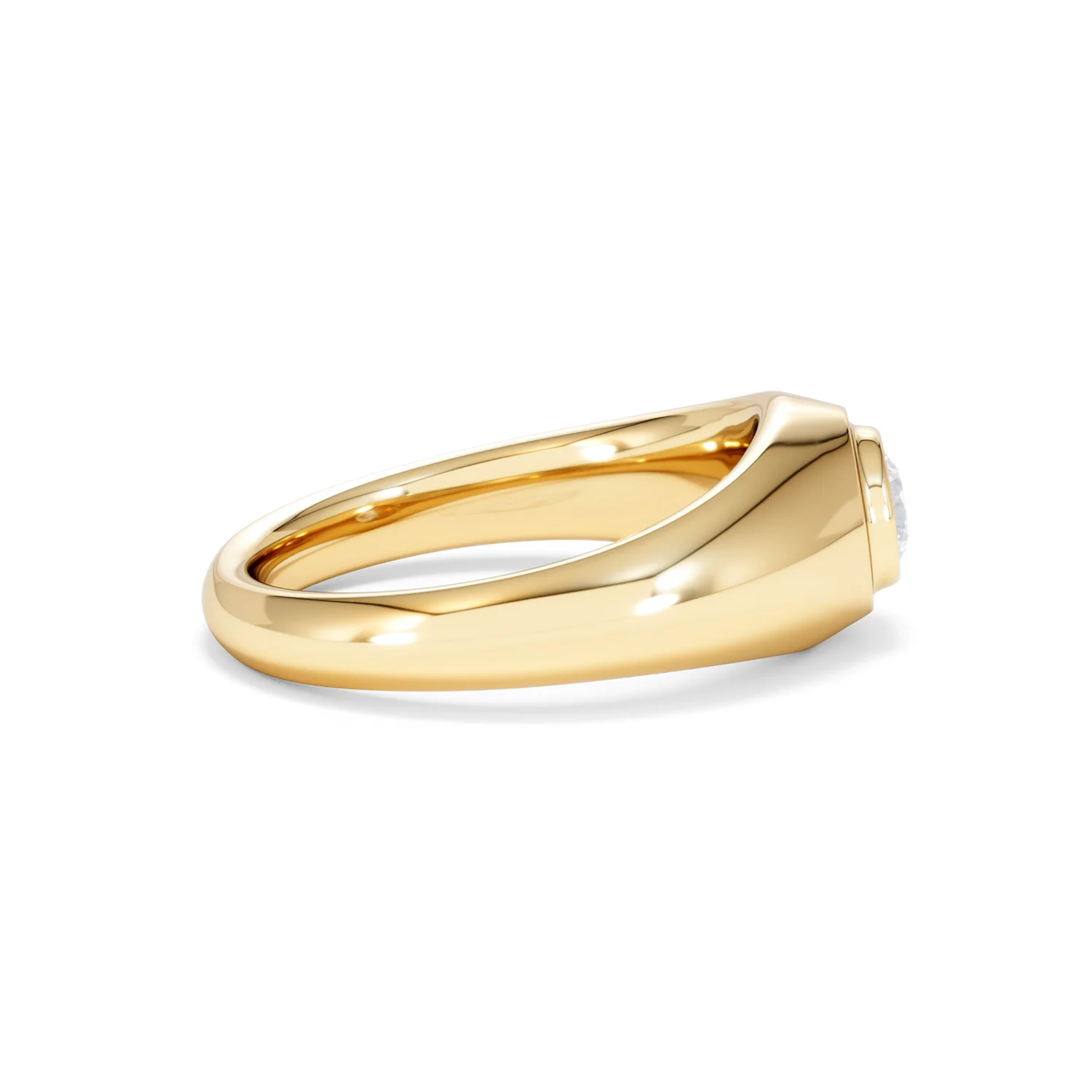 Axis Men's 0.50ct Round Cut Lab Diamond Signet Ring in 18K Gold Vermeil - Image 29