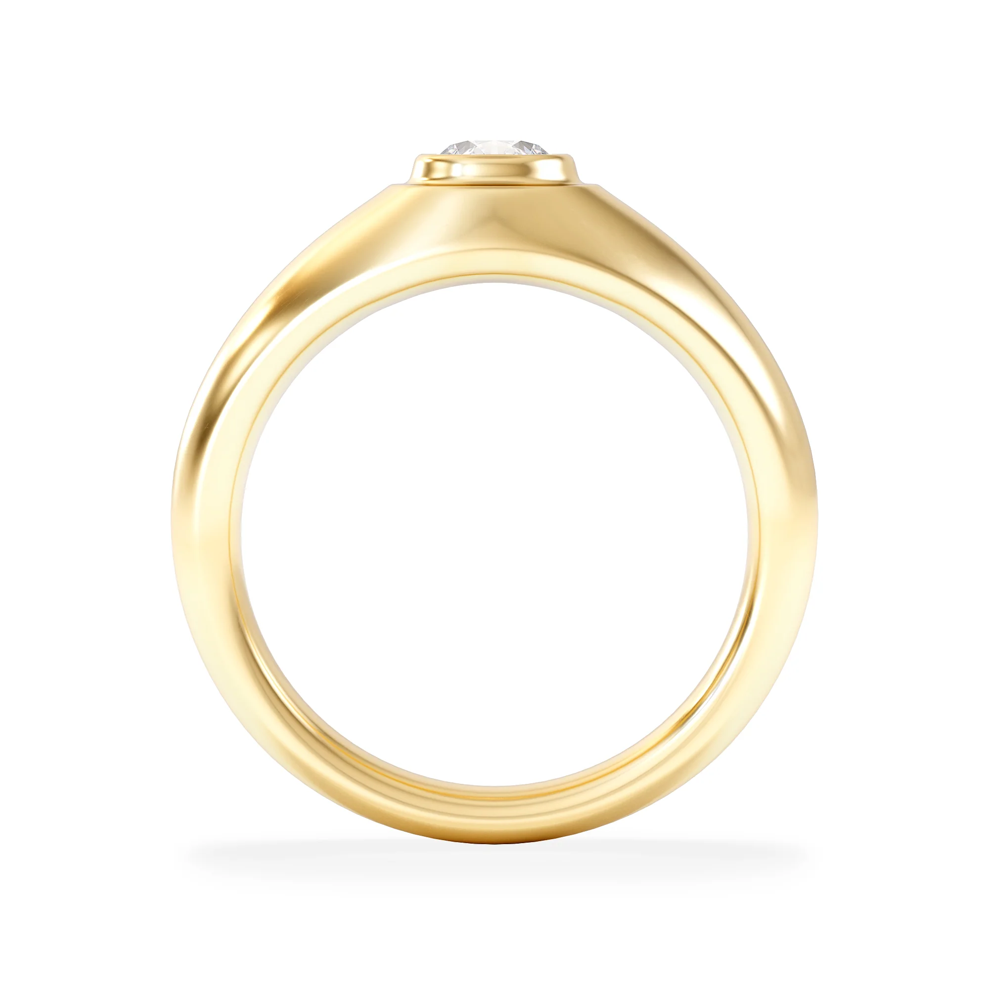 Axis Men's 0.50ct Round Cut Lab Diamond Signet Ring in 18K Gold Vermeil - Image 3
