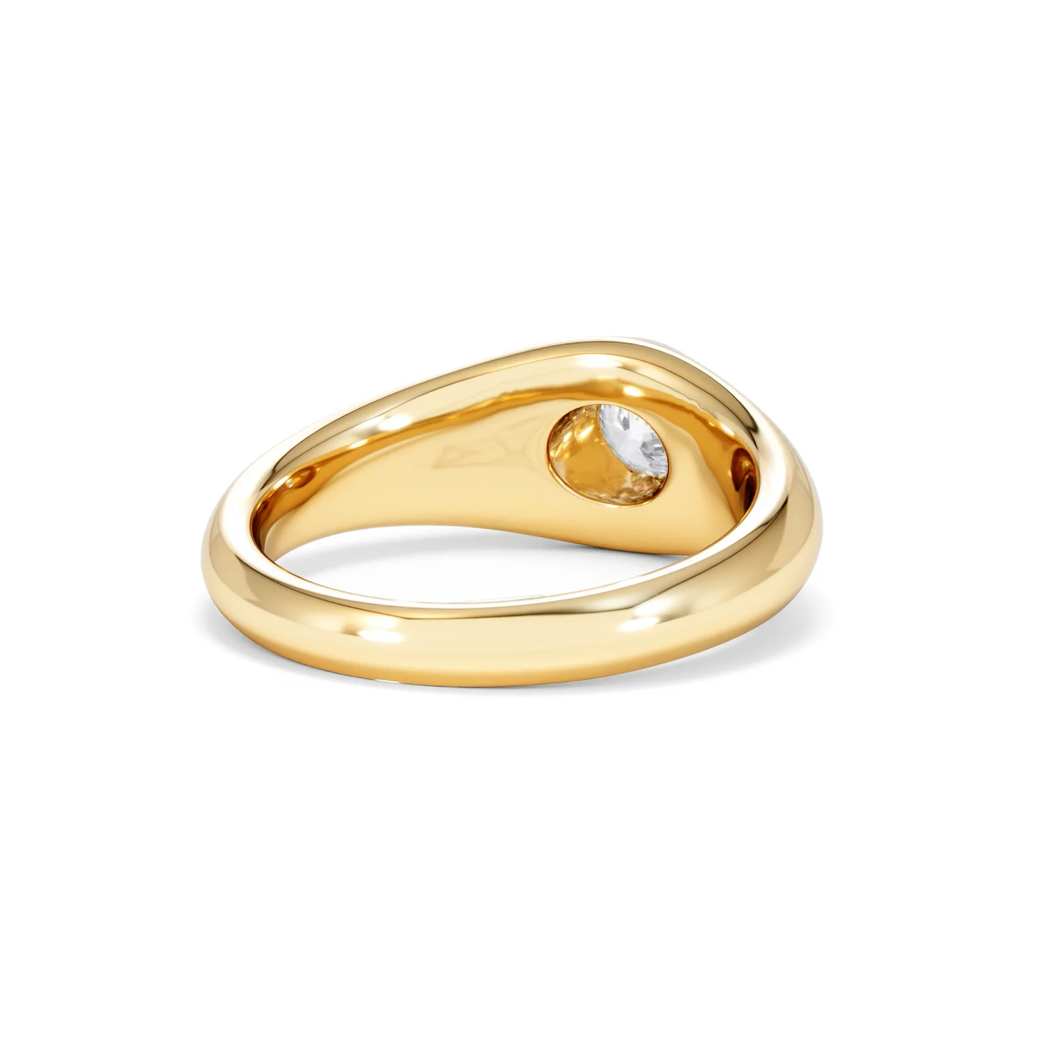 Axis Men's 0.50ct Round Cut Lab Diamond Signet Ring in 18K Gold Vermeil - Image 43