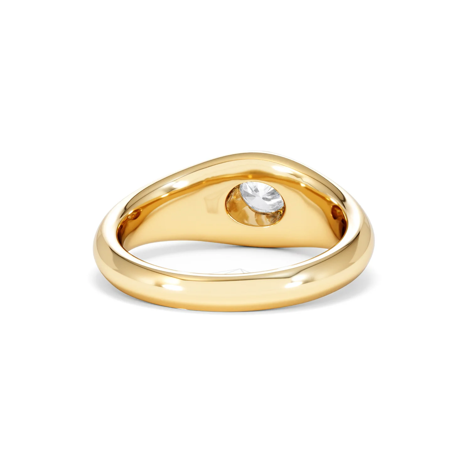 Axis Men's 0.50ct Round Cut Lab Diamond Signet Ring in 18K Gold Vermeil - Image 46