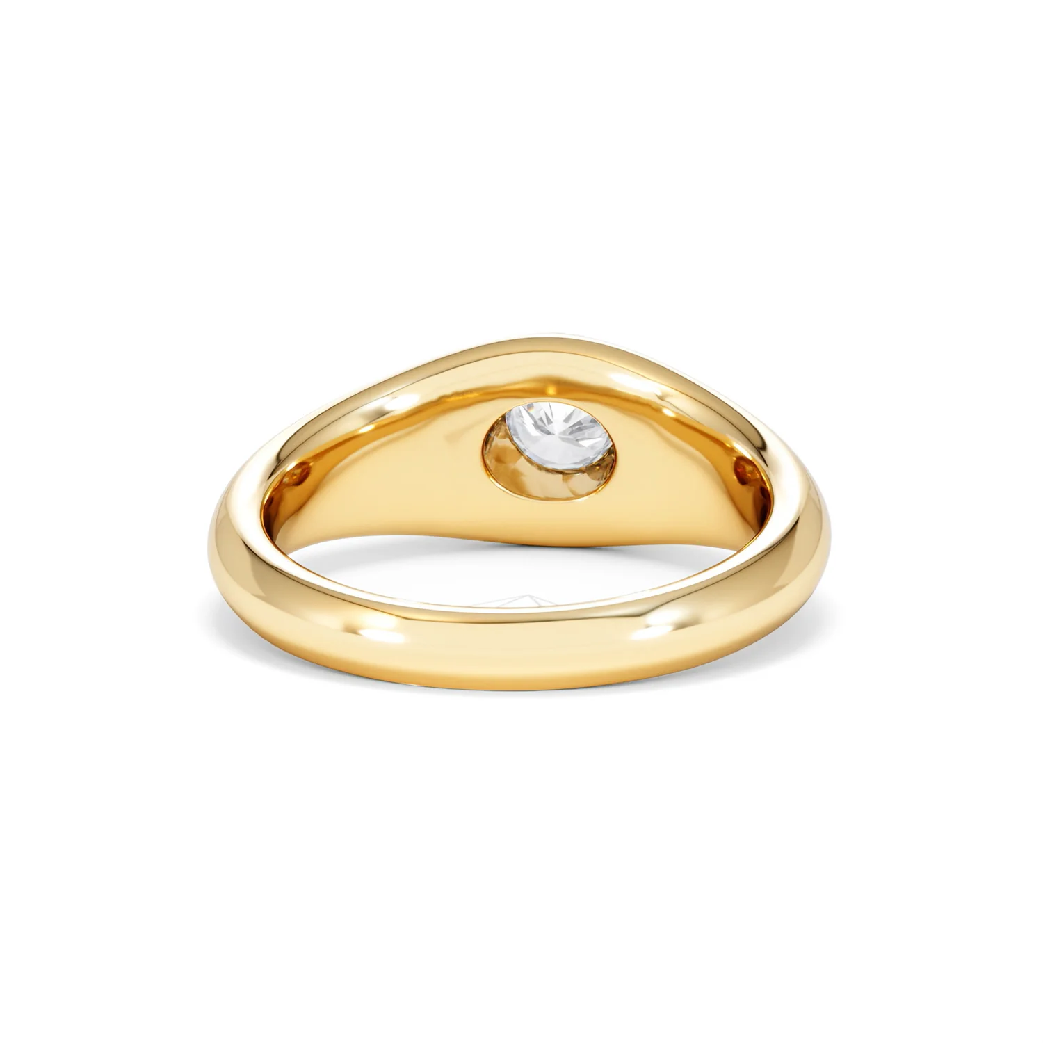 Axis Men's 0.50ct Round Cut Lab Diamond Signet Ring in 18K Gold Vermeil - Image 47