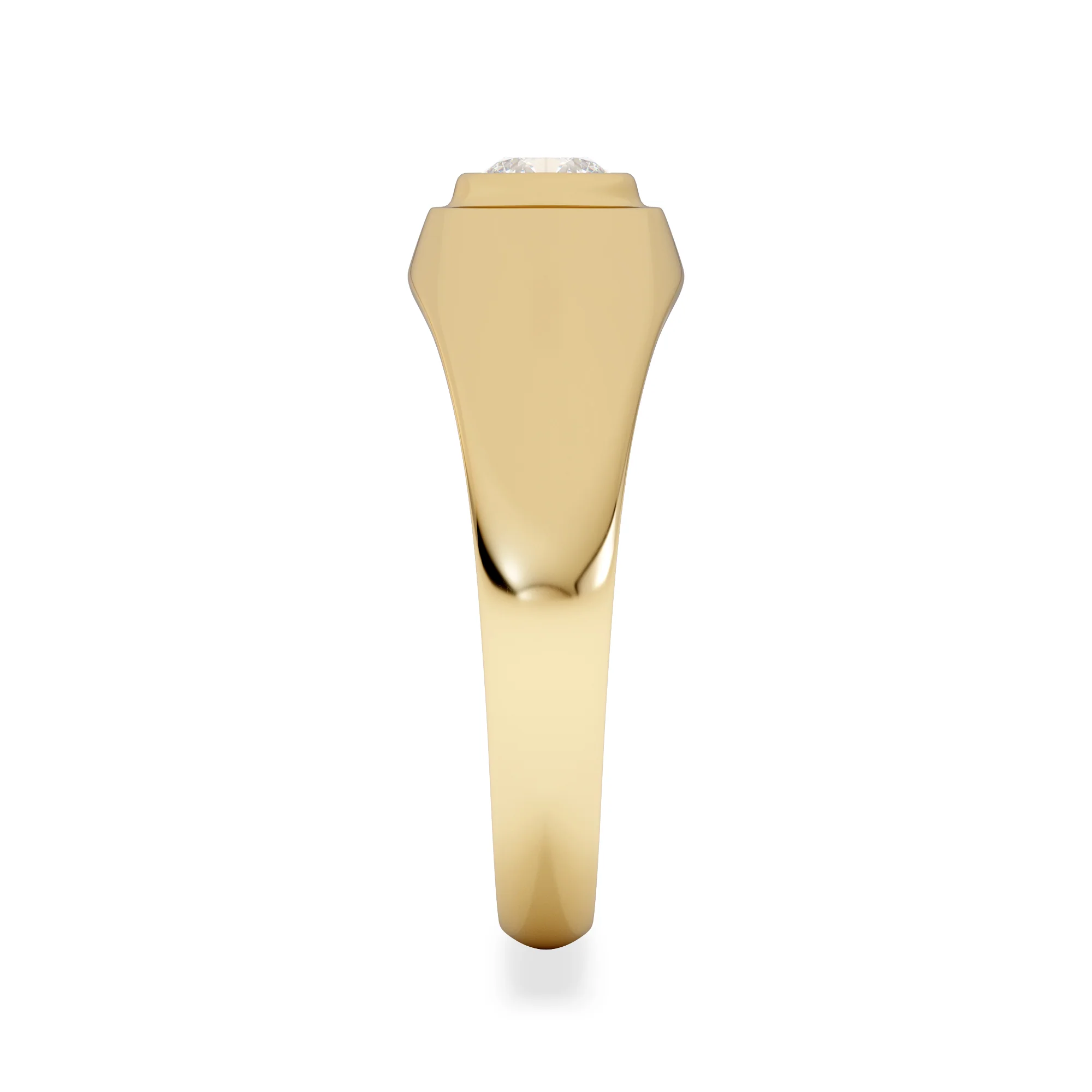 Axis Men's 0.50ct Round Cut Lab Diamond Signet Ring in 18K Gold Vermeil - Image 5