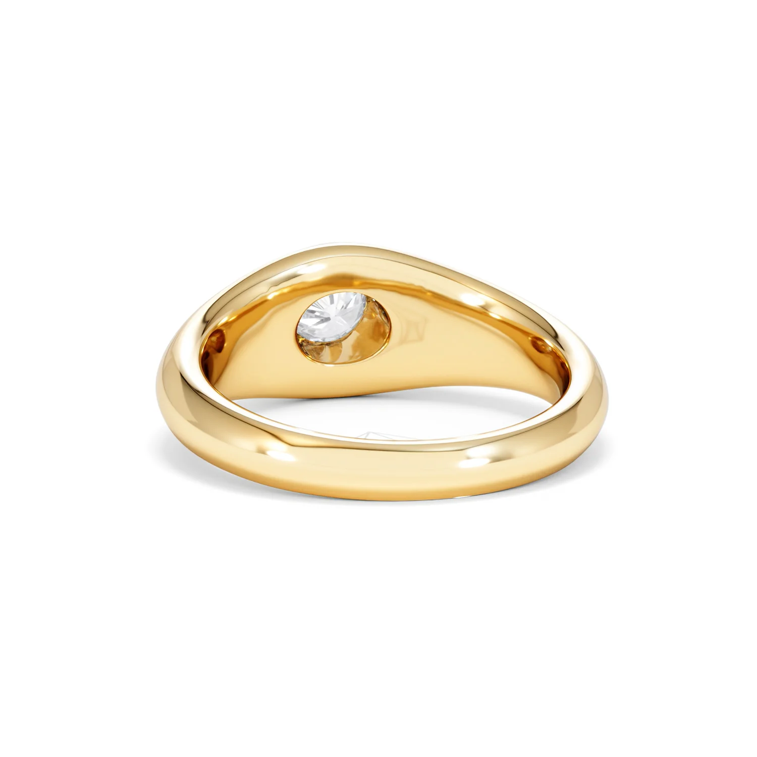 Axis Men's 0.50ct Round Cut Lab Diamond Signet Ring in 18K Gold Vermeil - Image 52