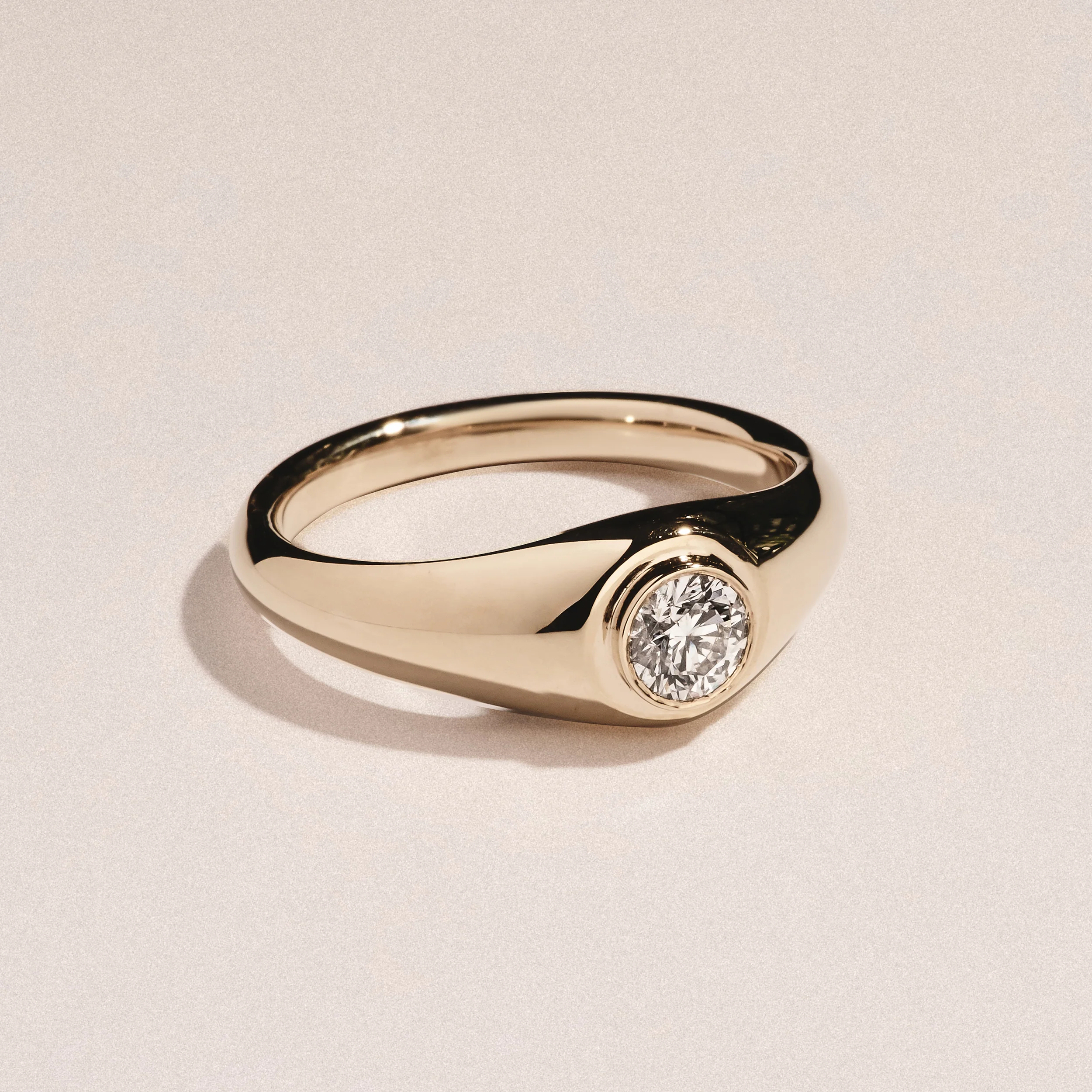 Axis Men's 0.50ct Round Cut Lab Diamond Signet Ring in 18K Gold Vermeil - Image 6