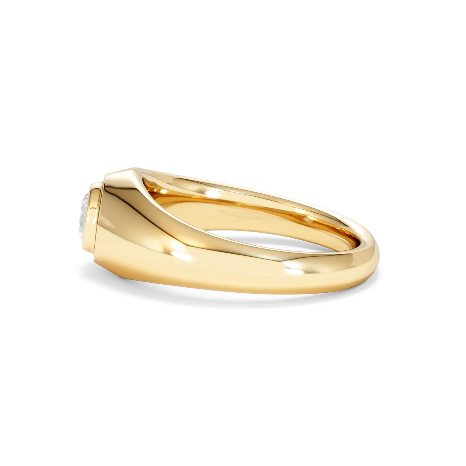 Axis Men's 0.50ct Round Cut Lab Diamond Signet Ring in 18K Gold Vermeil - Image 69
