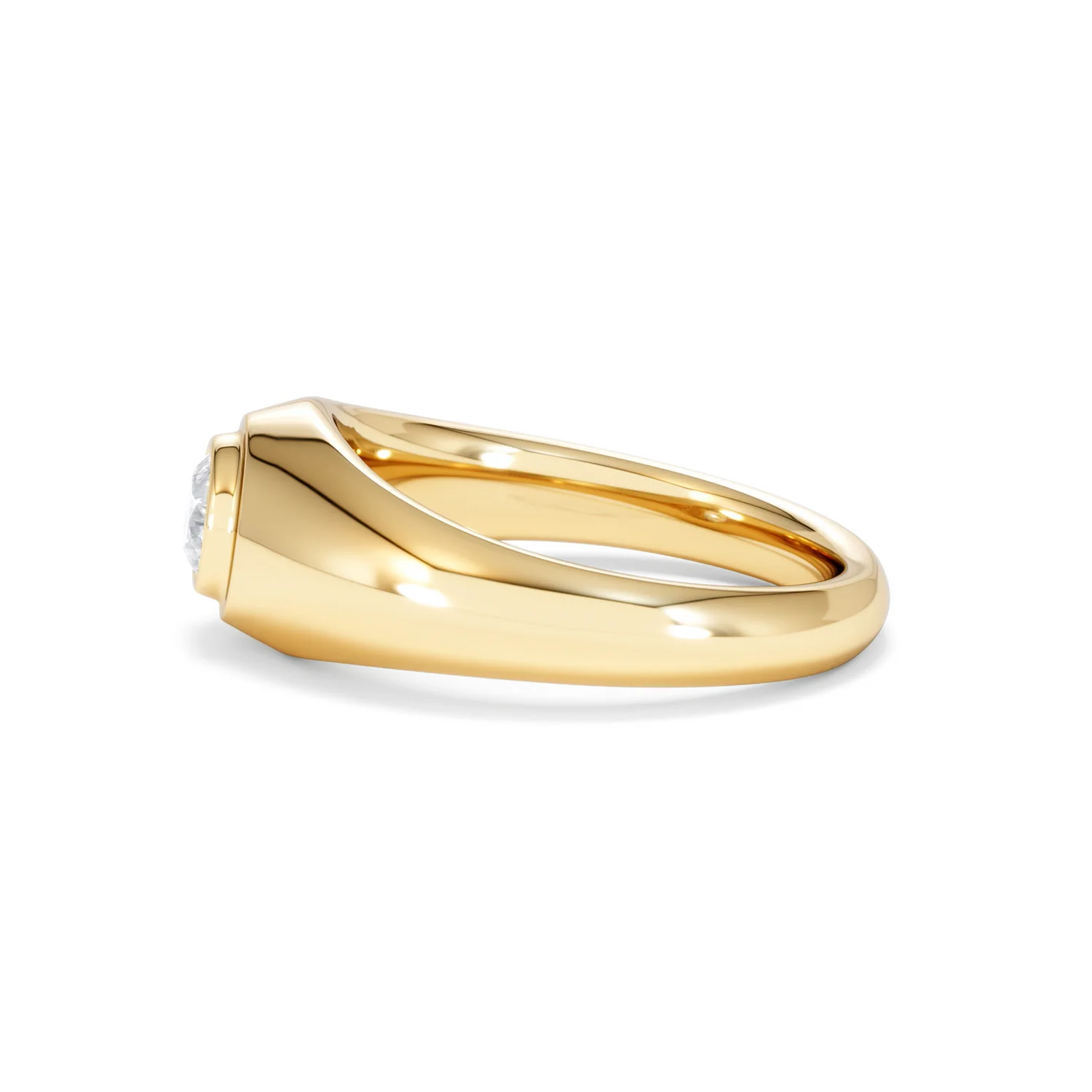 Axis Men's 0.50ct Round Cut Lab Diamond Signet Ring in 18K Gold Vermeil - Image 70
