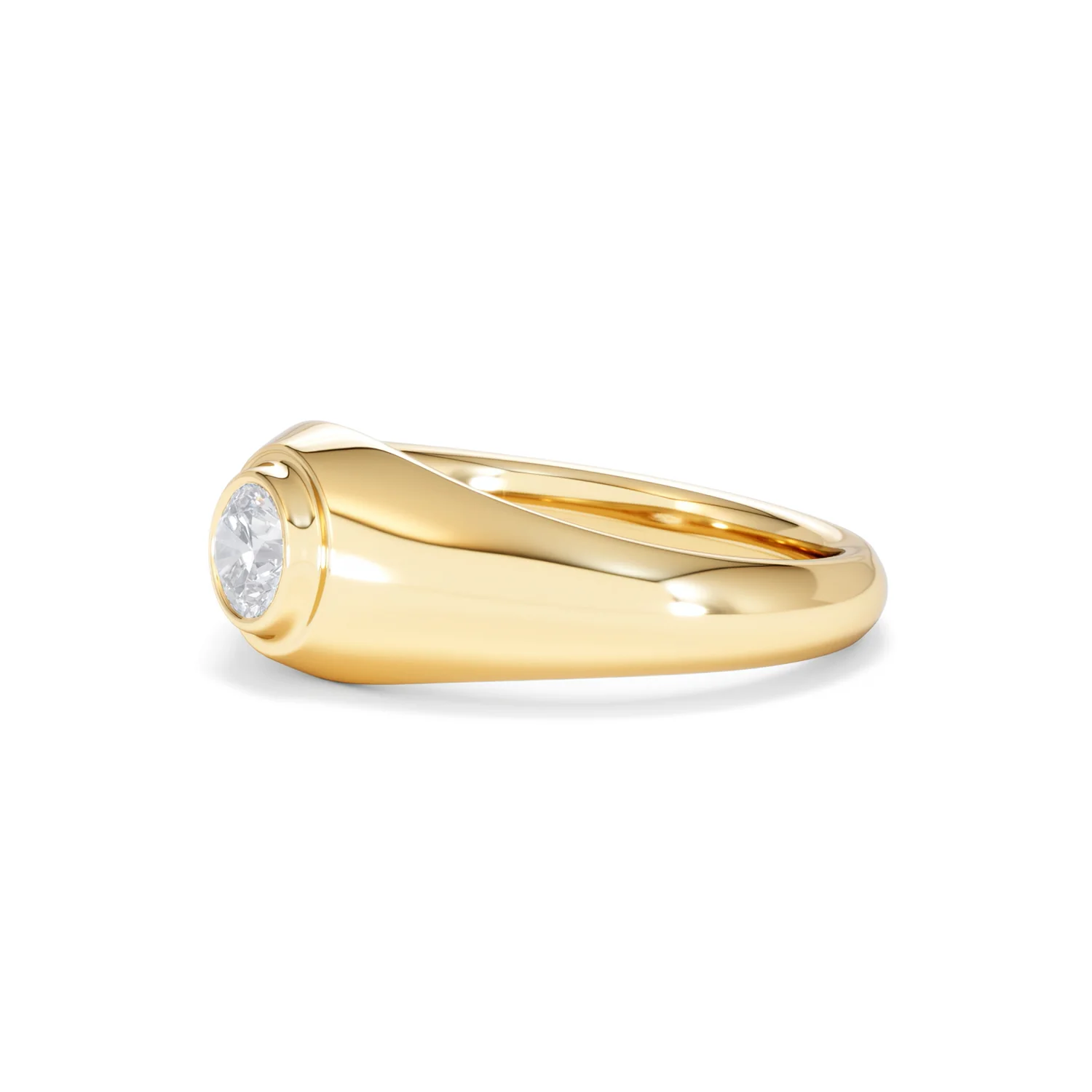 Axis Men's 0.50ct Round Cut Lab Diamond Signet Ring in 18K Gold Vermeil - Image 76
