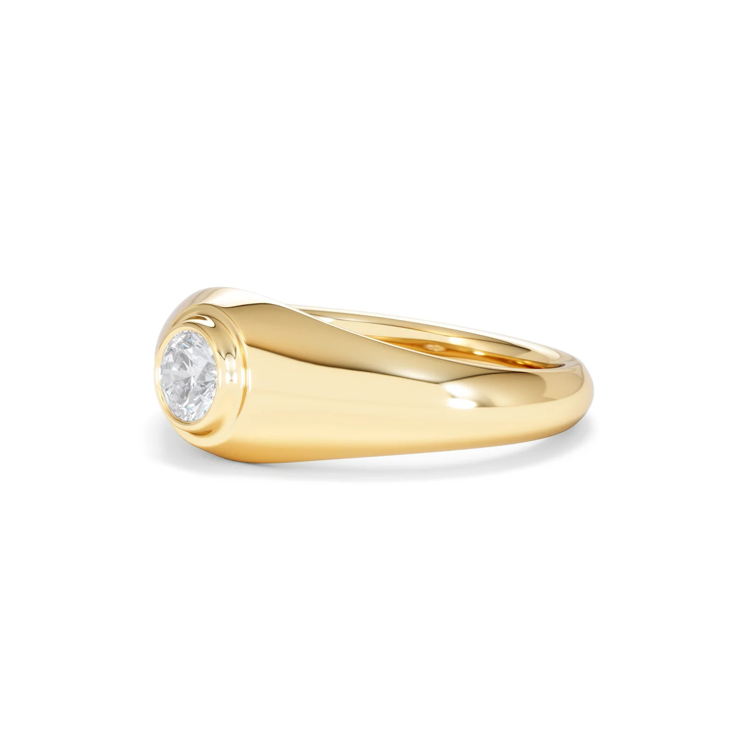 Axis Men's 0.50ct Round Cut Lab Diamond Signet Ring in 18K Gold Vermeil - Image 78