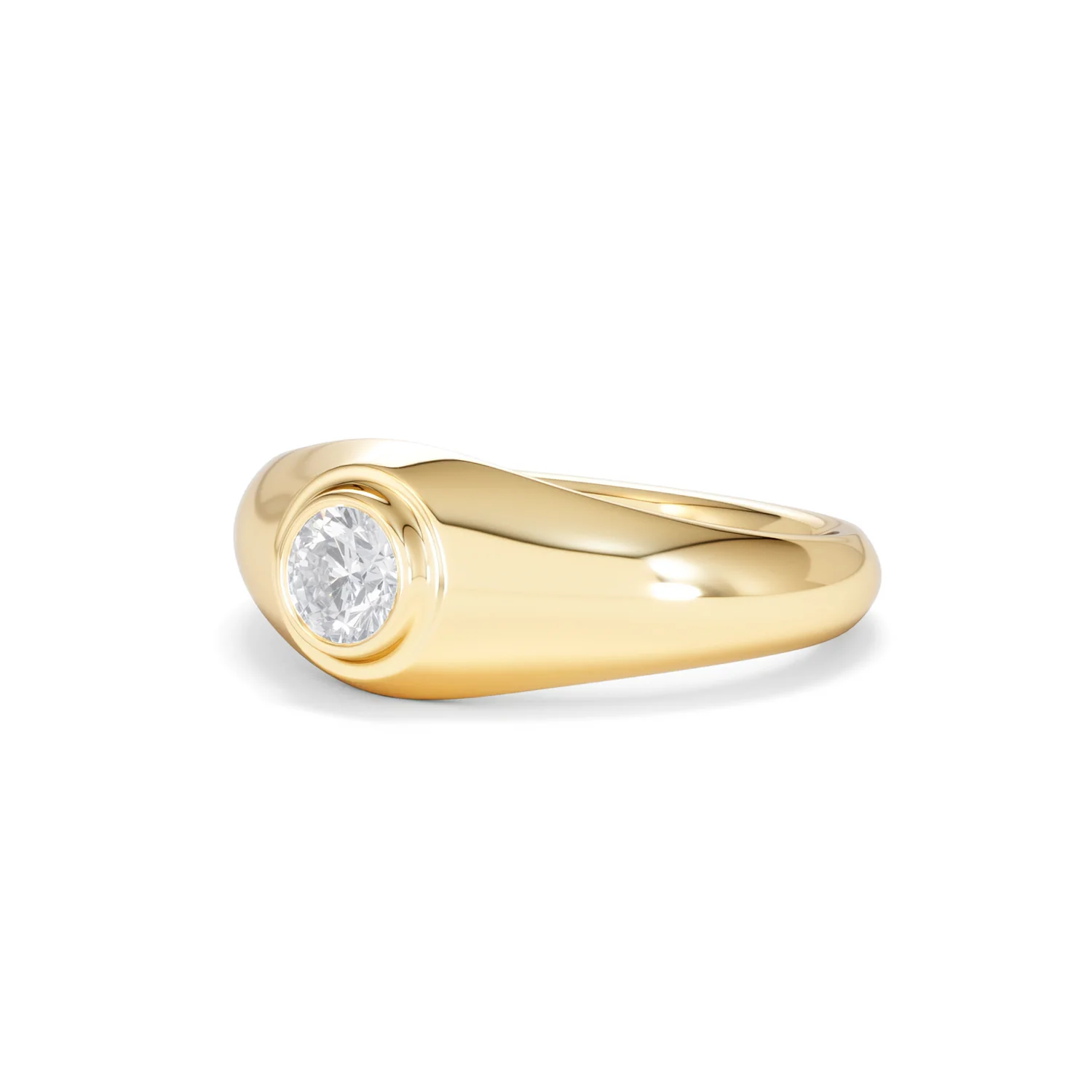 Axis Men's 0.50ct Round Cut Lab Diamond Signet Ring in 18K Gold Vermeil - Image 81