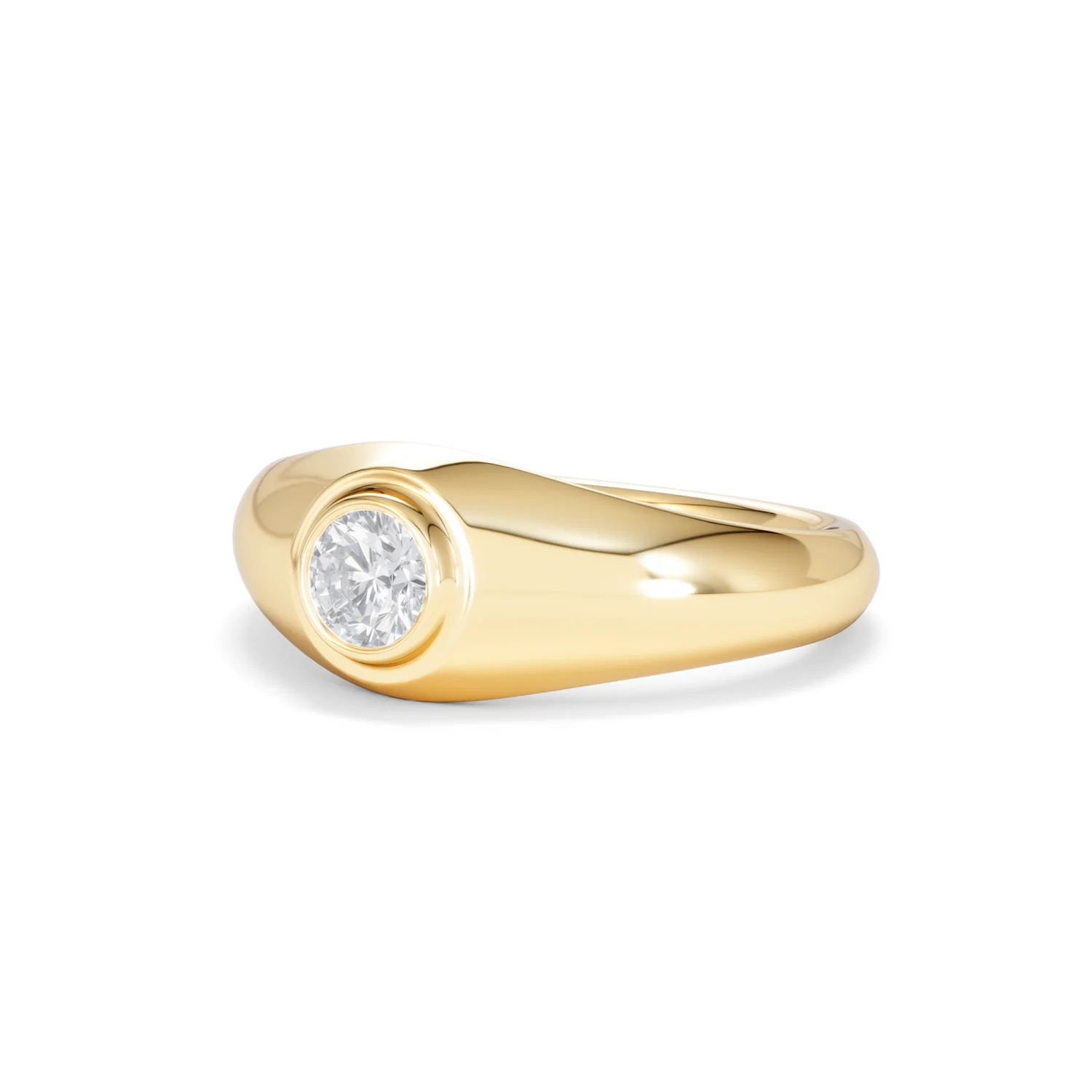 Axis Men's 0.50ct Round Cut Lab Diamond Signet Ring in 18K Gold Vermeil - Image 82