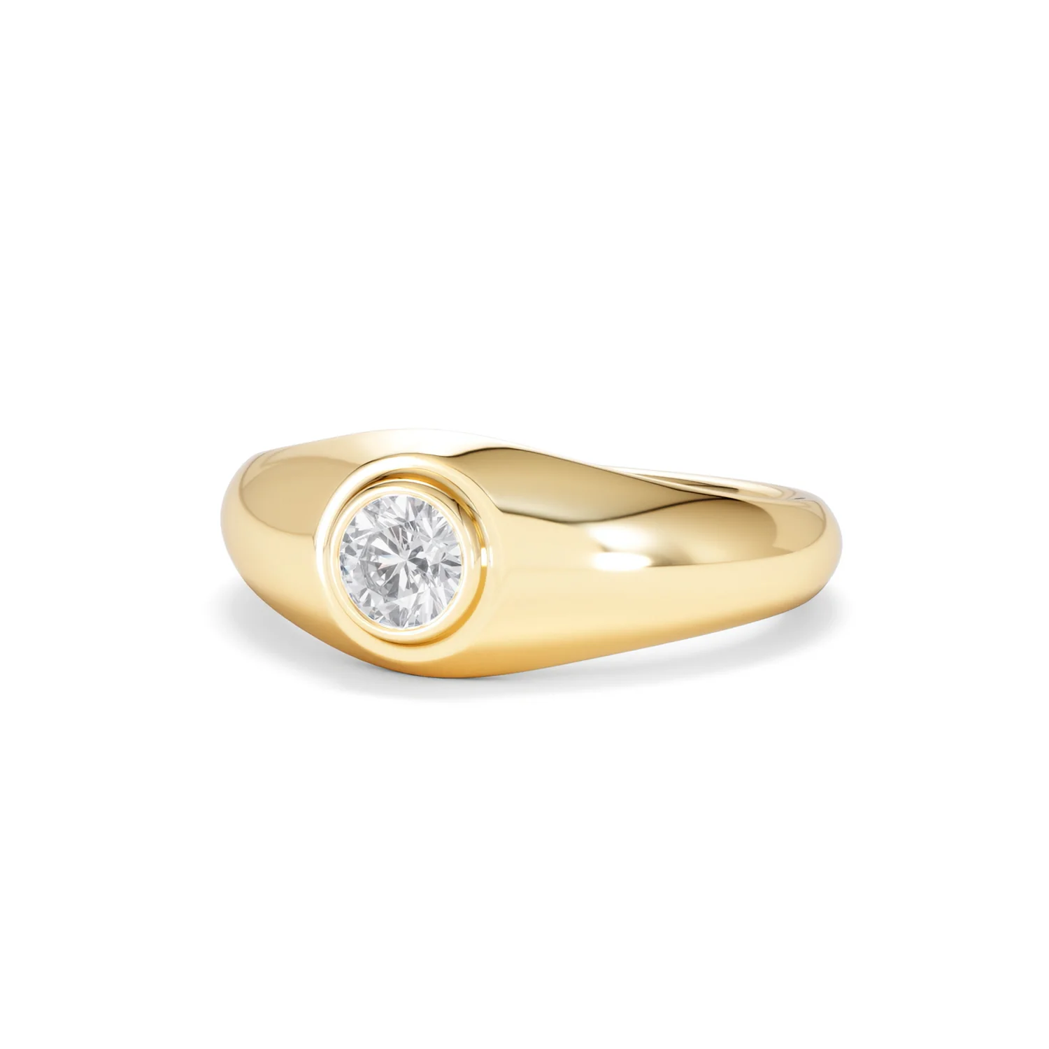Axis Men's 0.50ct Round Cut Lab Diamond Signet Ring in 18K Gold Vermeil - Image 84