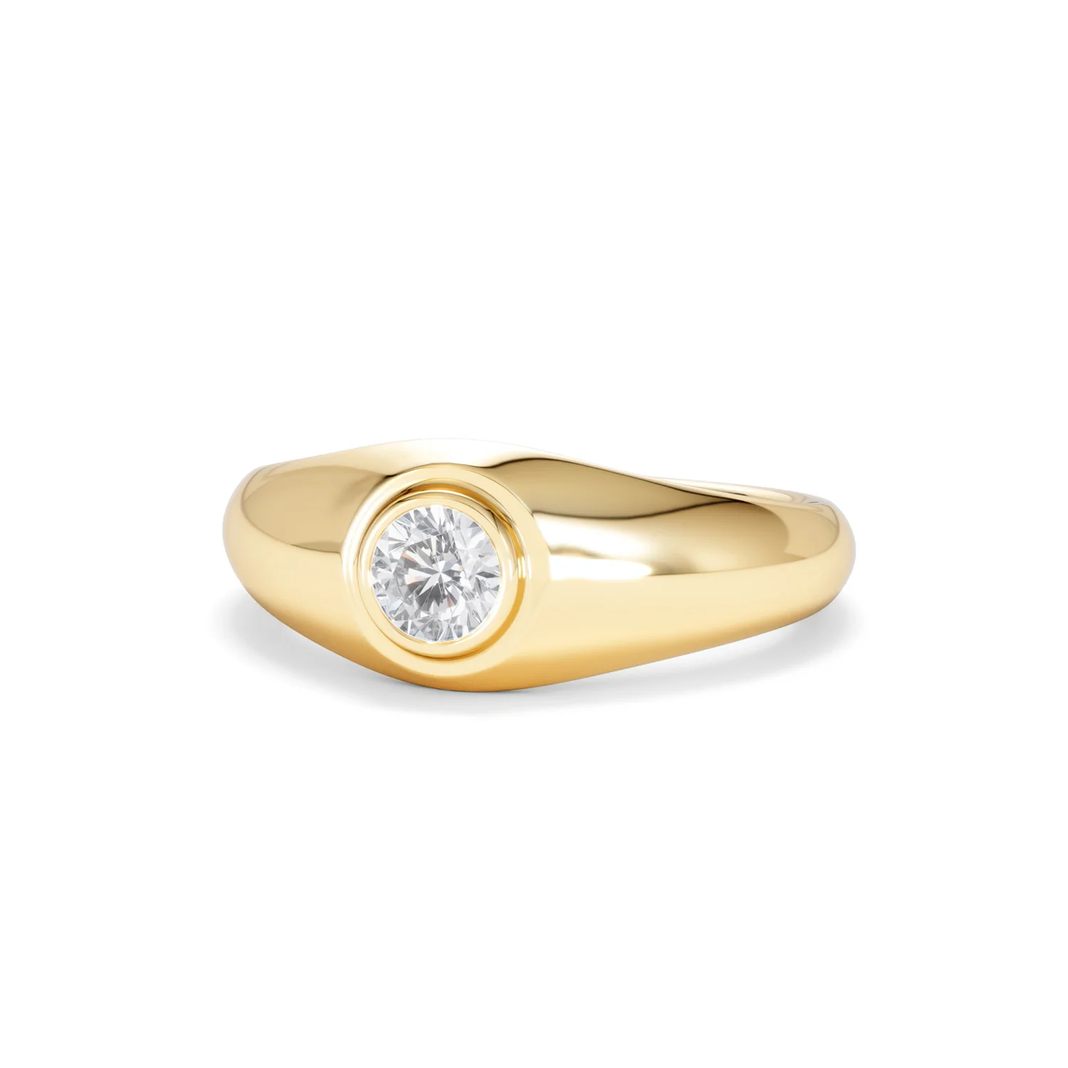 Axis Men's 0.50ct Round Cut Lab Diamond Signet Ring in 18K Gold Vermeil - Image 85