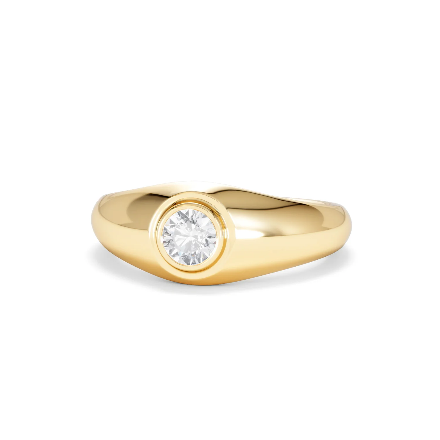 Axis Men's 0.50ct Round Cut Lab Diamond Signet Ring in 18K Gold Vermeil - Image 86