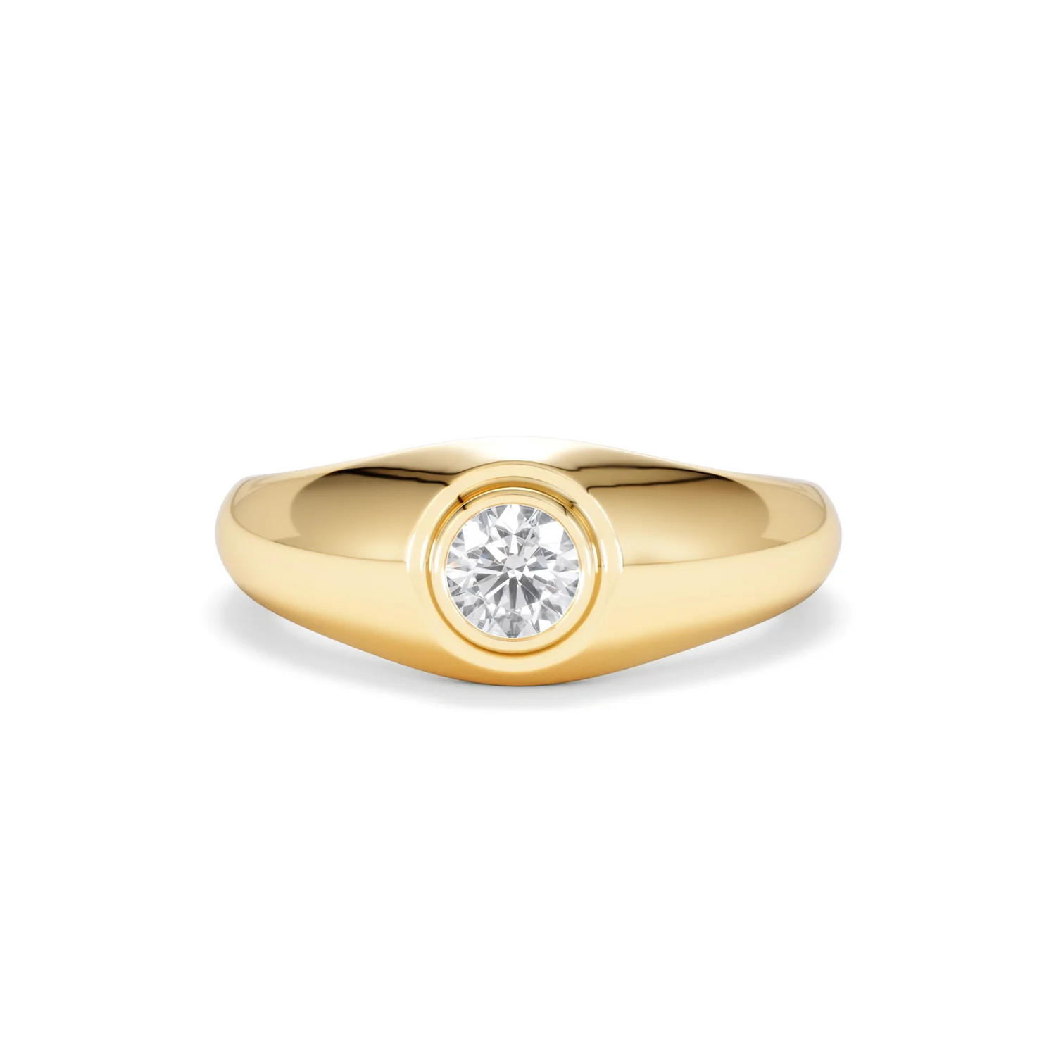 Axis Men's 0.50ct Round Cut Lab Diamond Signet Ring in 18K Gold Vermeil - Image 88
