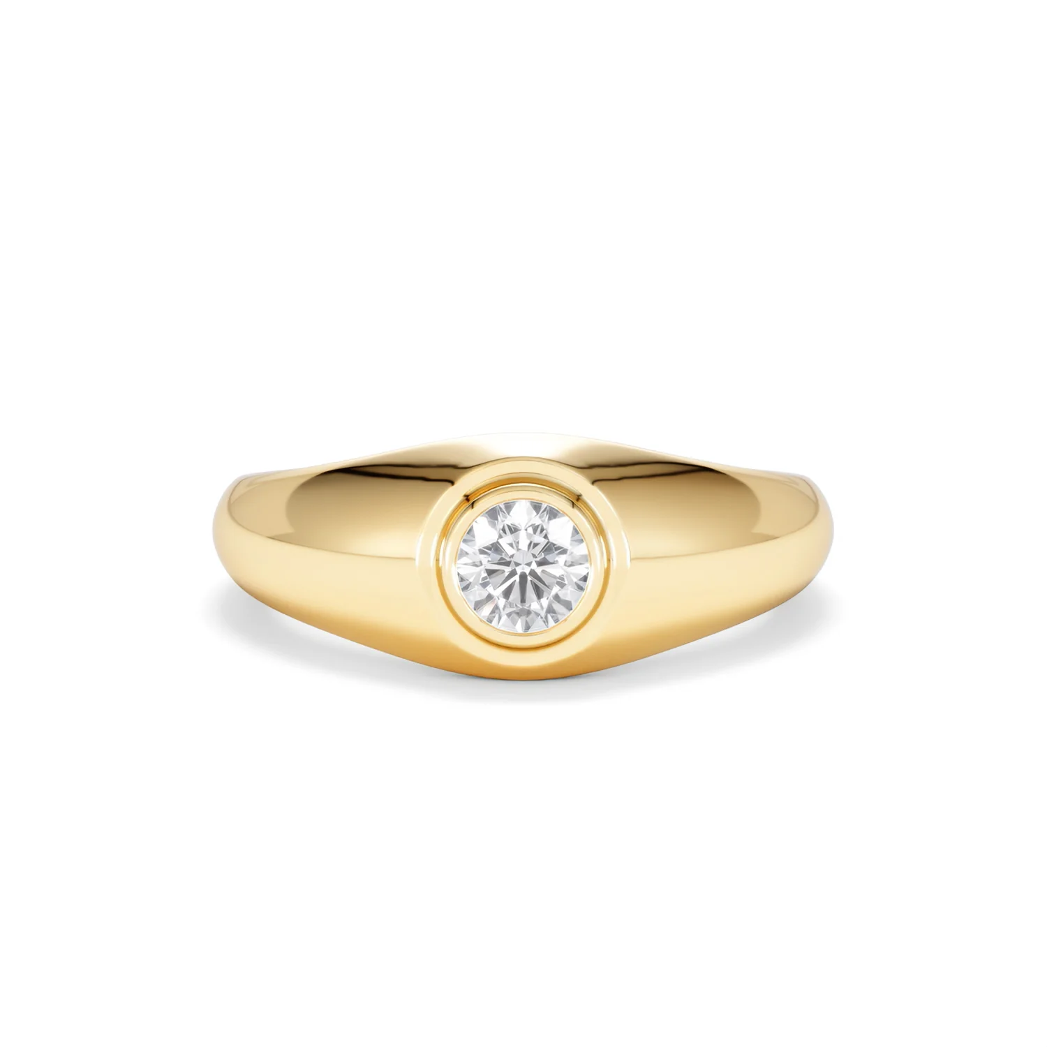 Axis Men's 0.50ct Round Cut Lab Diamond Signet Ring in 18K Gold Vermeil - Image 9