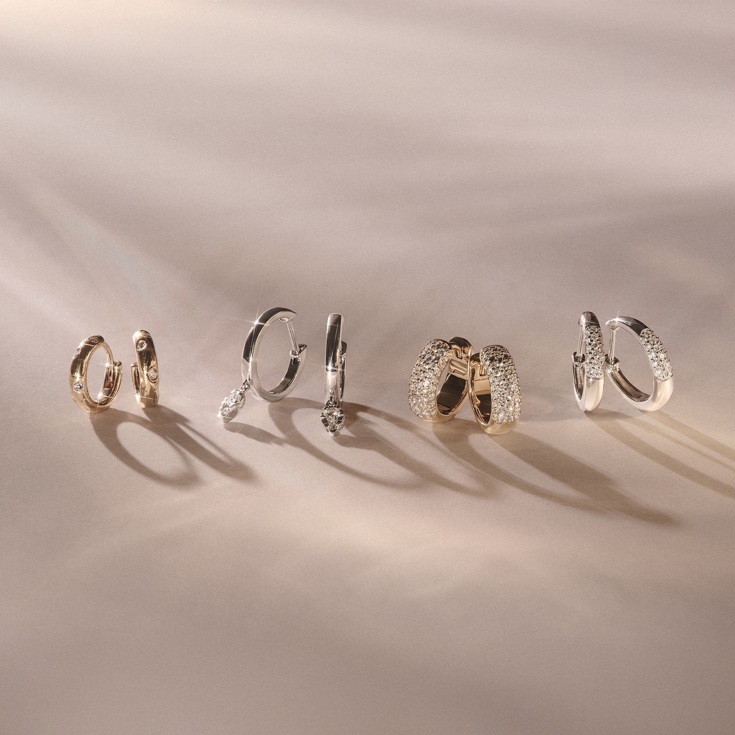 Micro Pave Huggies Lab Diamond Earrings 0.55ct in 18k Gold Vermeil - Image 6
