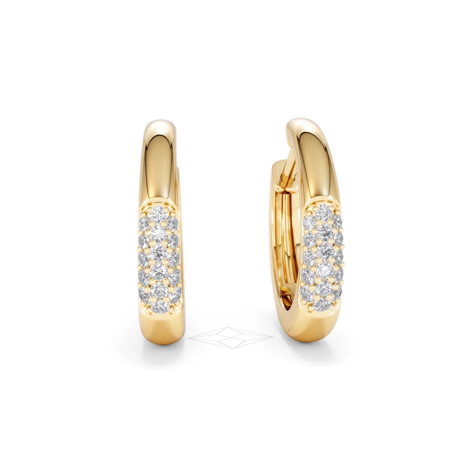 Mini Pavé Huggies Lab Diamond Earrings 0.25ct in 18K Gold Vermeil - Image 11
