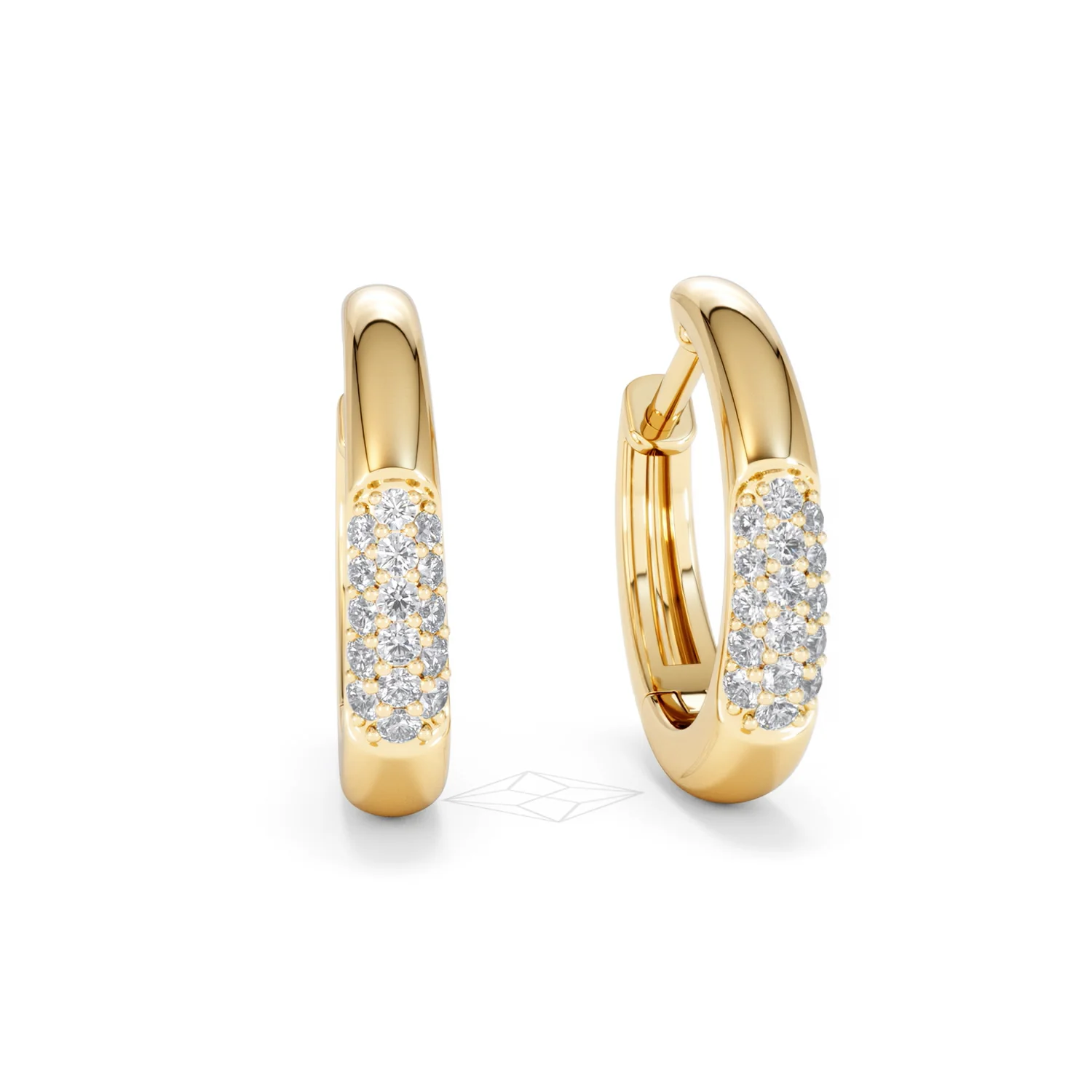Mini Pavé Huggies Lab Diamond Earrings 0.25ct in 18K Gold Vermeil - Image 12