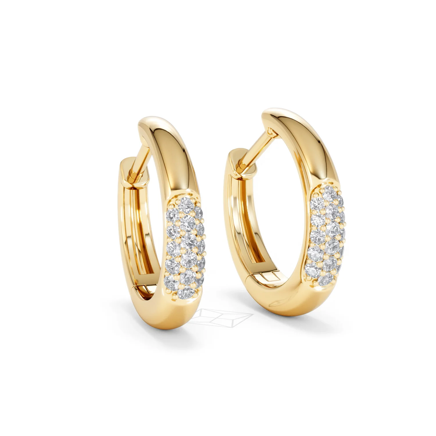 Mini Pavé Huggies Lab Diamond Earrings 0.25ct in 18K Gold Vermeil - Image 15