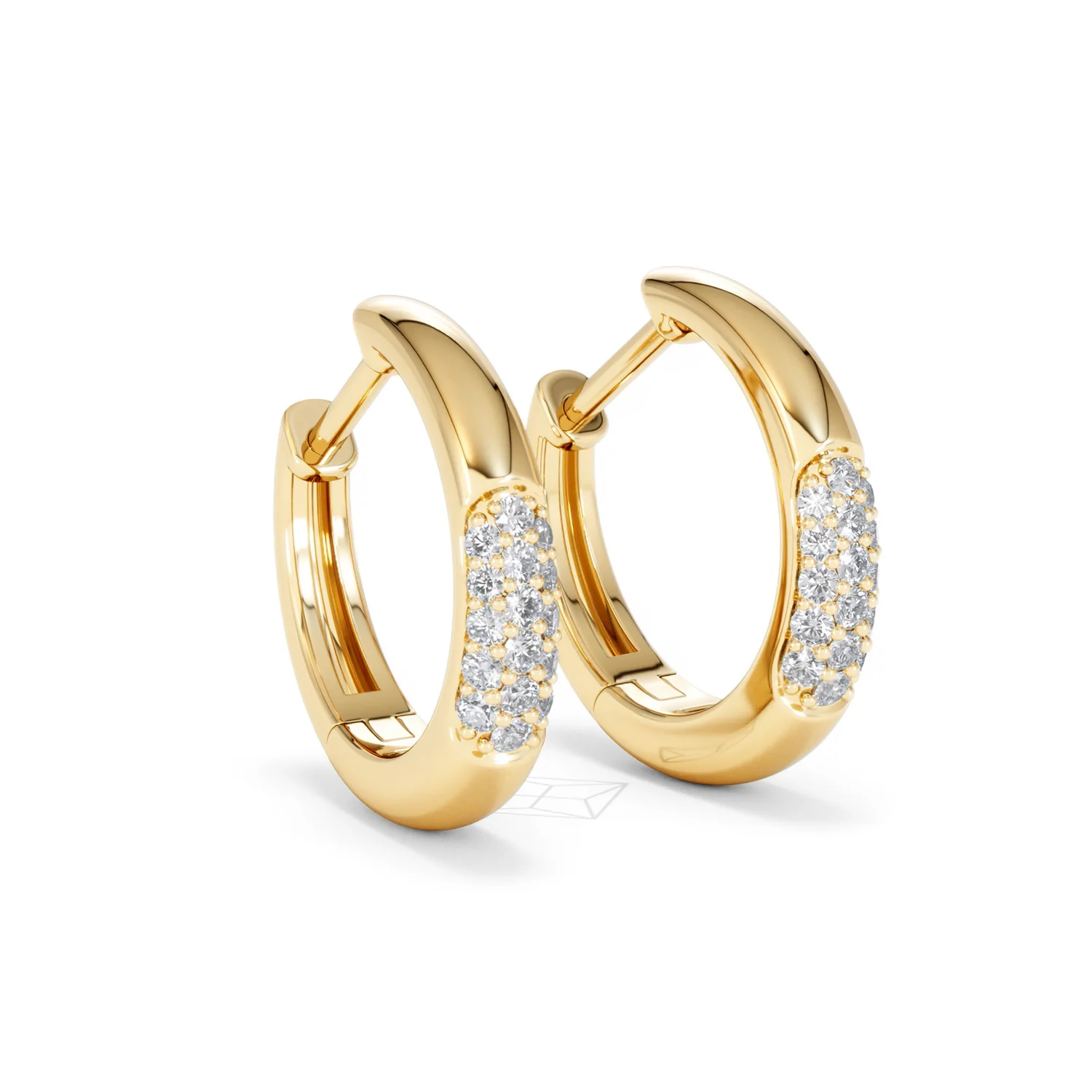 Mini Pavé Huggies Lab Diamond Earrings 0.25ct in 18K Gold Vermeil - Image 17