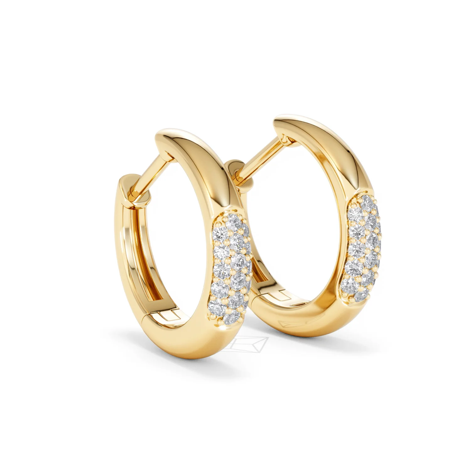 Mini Pavé Huggies Lab Diamond Earrings 0.25ct in 18K Gold Vermeil - Image 18