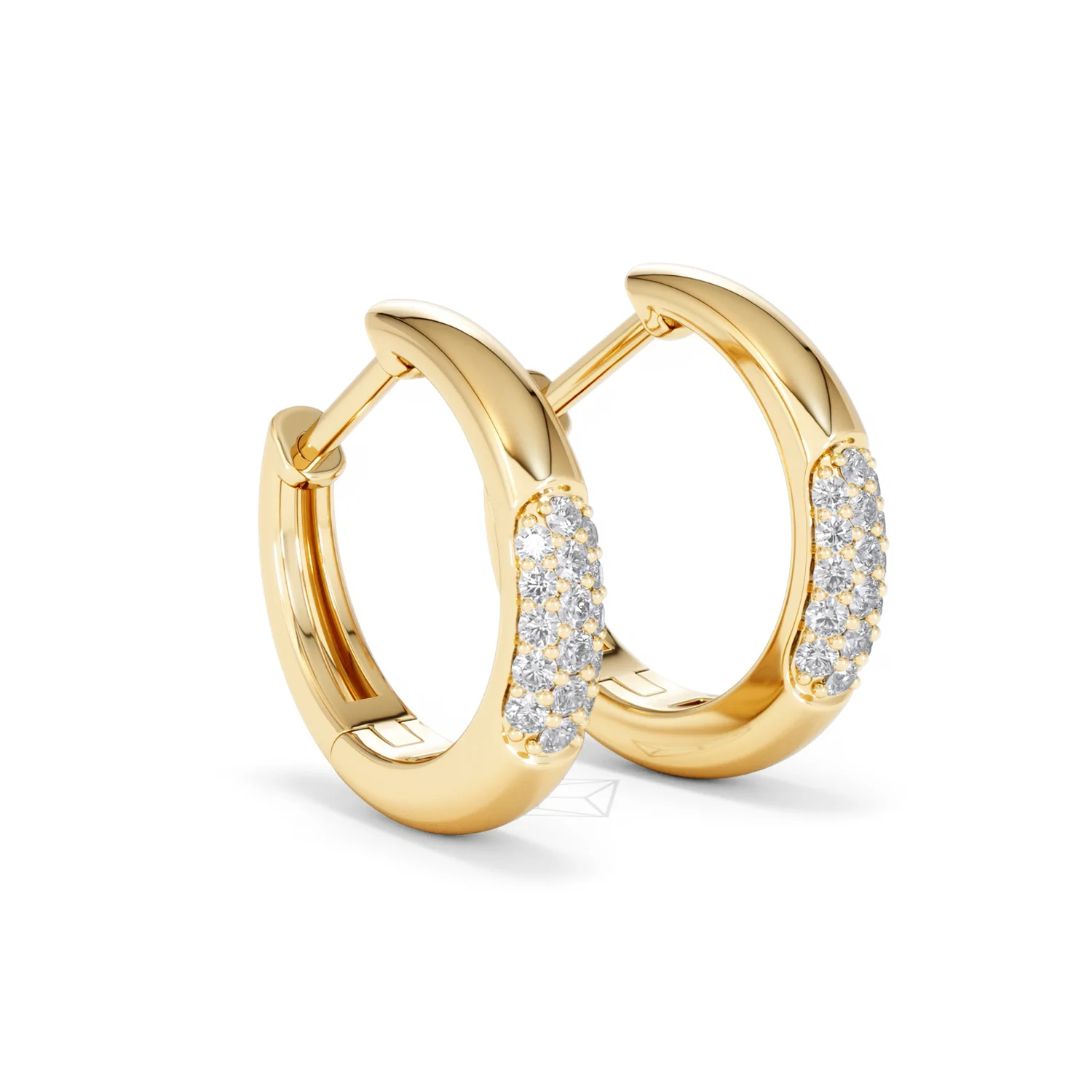 Mini Pavé Huggies Lab Diamond Earrings 0.25ct in 18K Gold Vermeil - Image 19
