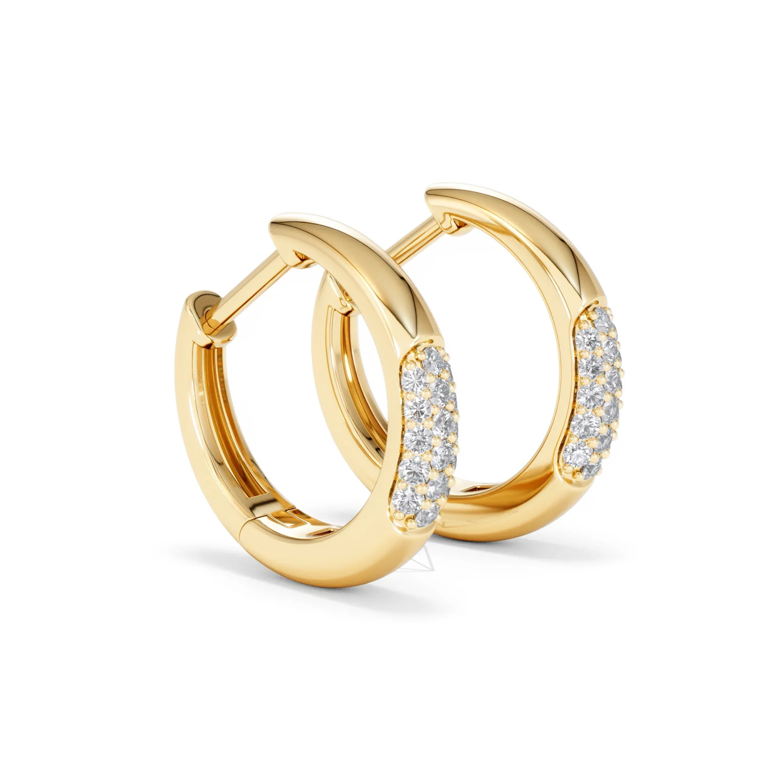 Mini Pavé Huggies Lab Diamond Earrings 0.25ct in 18K Gold Vermeil - Image 21