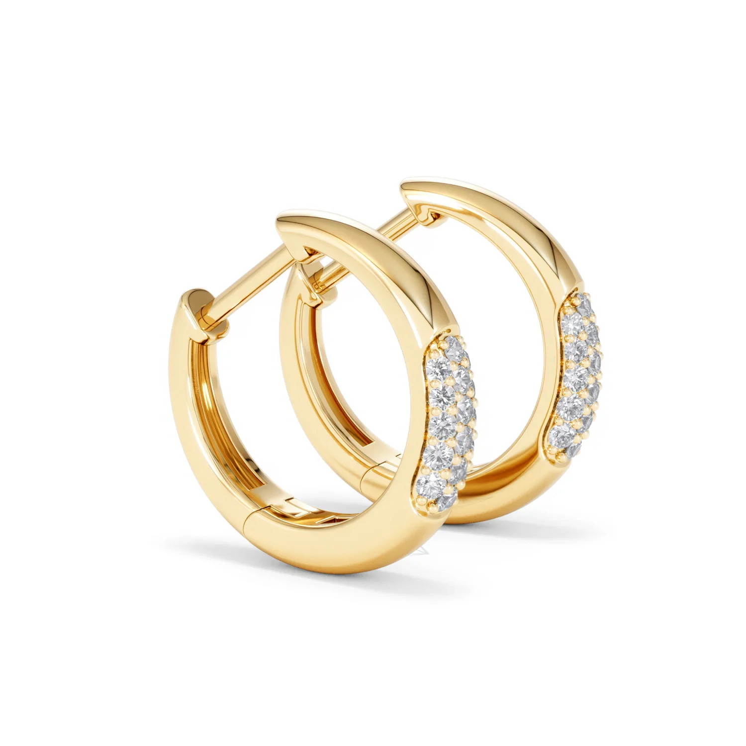 Mini Pavé Huggies Lab Diamond Earrings 0.25ct in 18K Gold Vermeil - Image 23