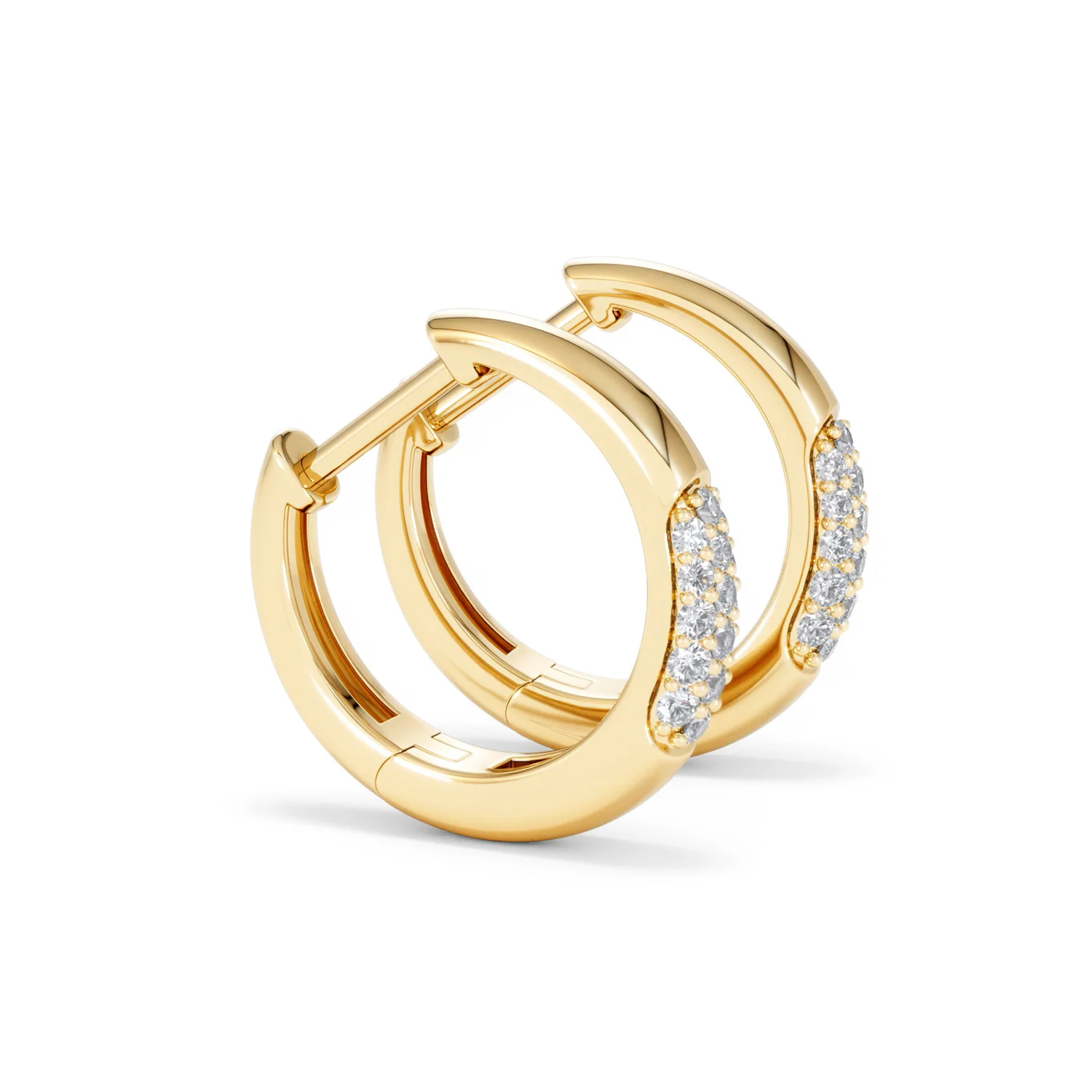 Mini Pavé Huggies Lab Diamond Earrings 0.25ct in 18K Gold Vermeil - Image 25