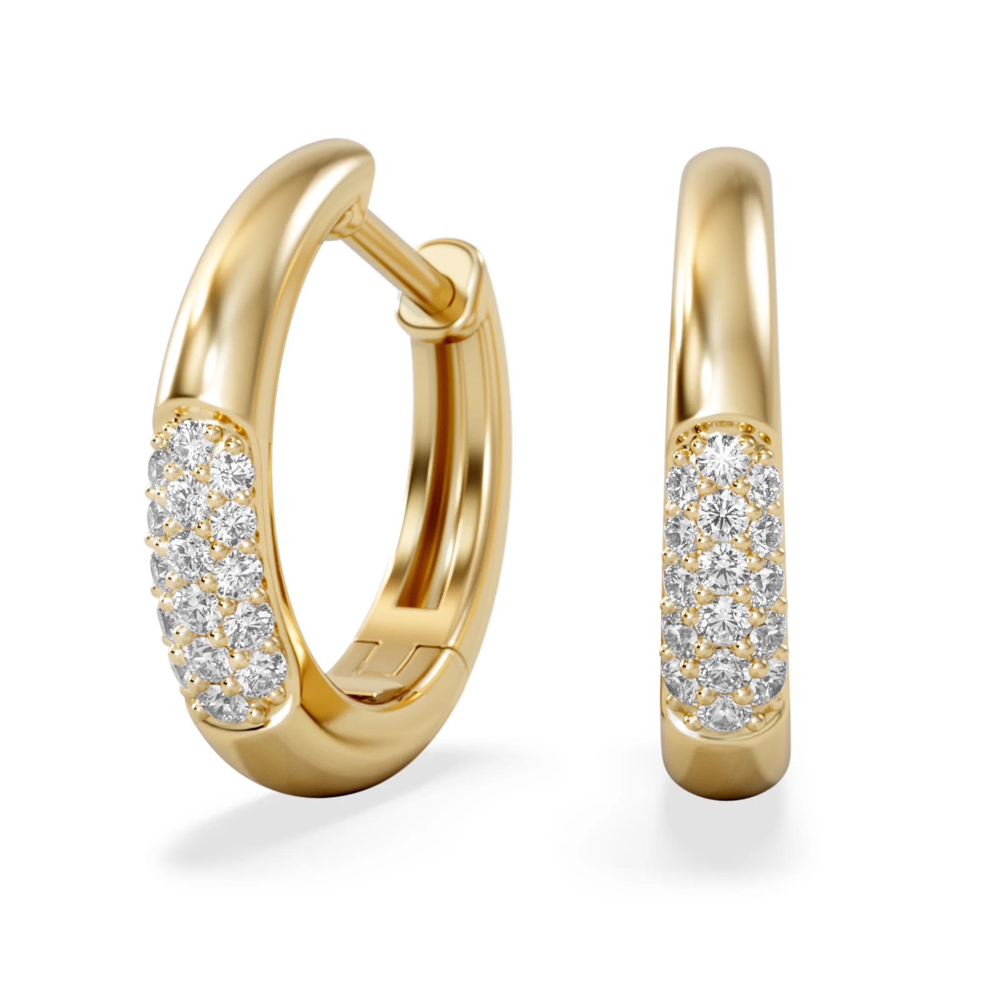 Mini Pavé Huggies Lab Diamond Earrings 0.25ct in 18K Gold Vermeil - Image 3