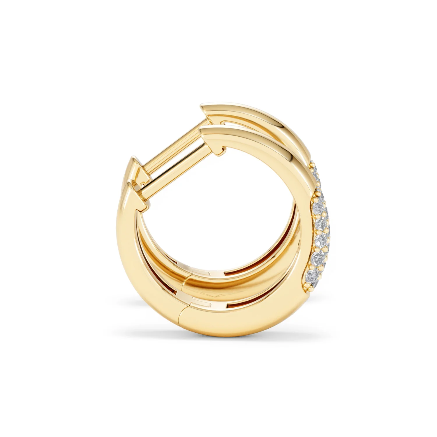 Mini Pavé Huggies Lab Diamond Earrings 0.25ct in 18K Gold Vermeil - Image 30