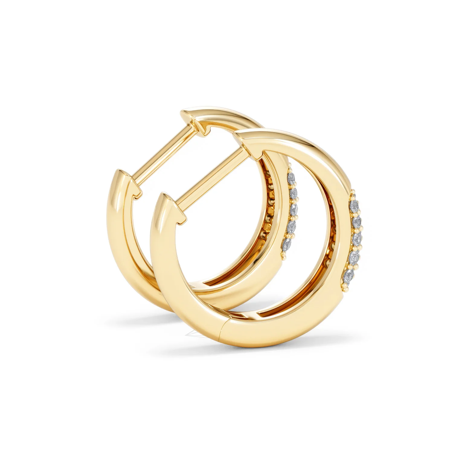 Mini Pavé Huggies Lab Diamond Earrings 0.25ct in 18K Gold Vermeil - Image 35
