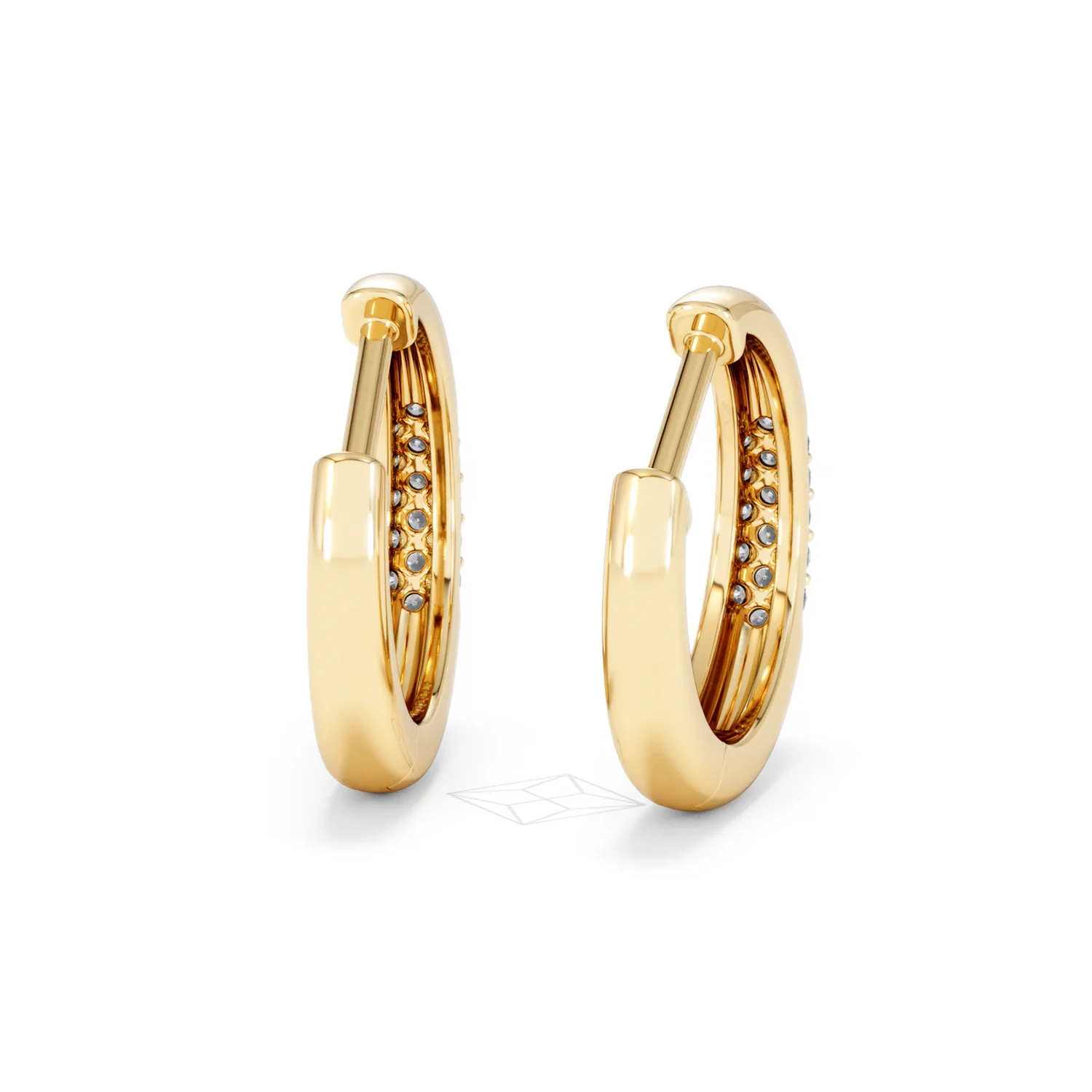 Mini Pavé Huggies Lab Diamond Earrings 0.25ct in 18K Gold Vermeil - Image 47