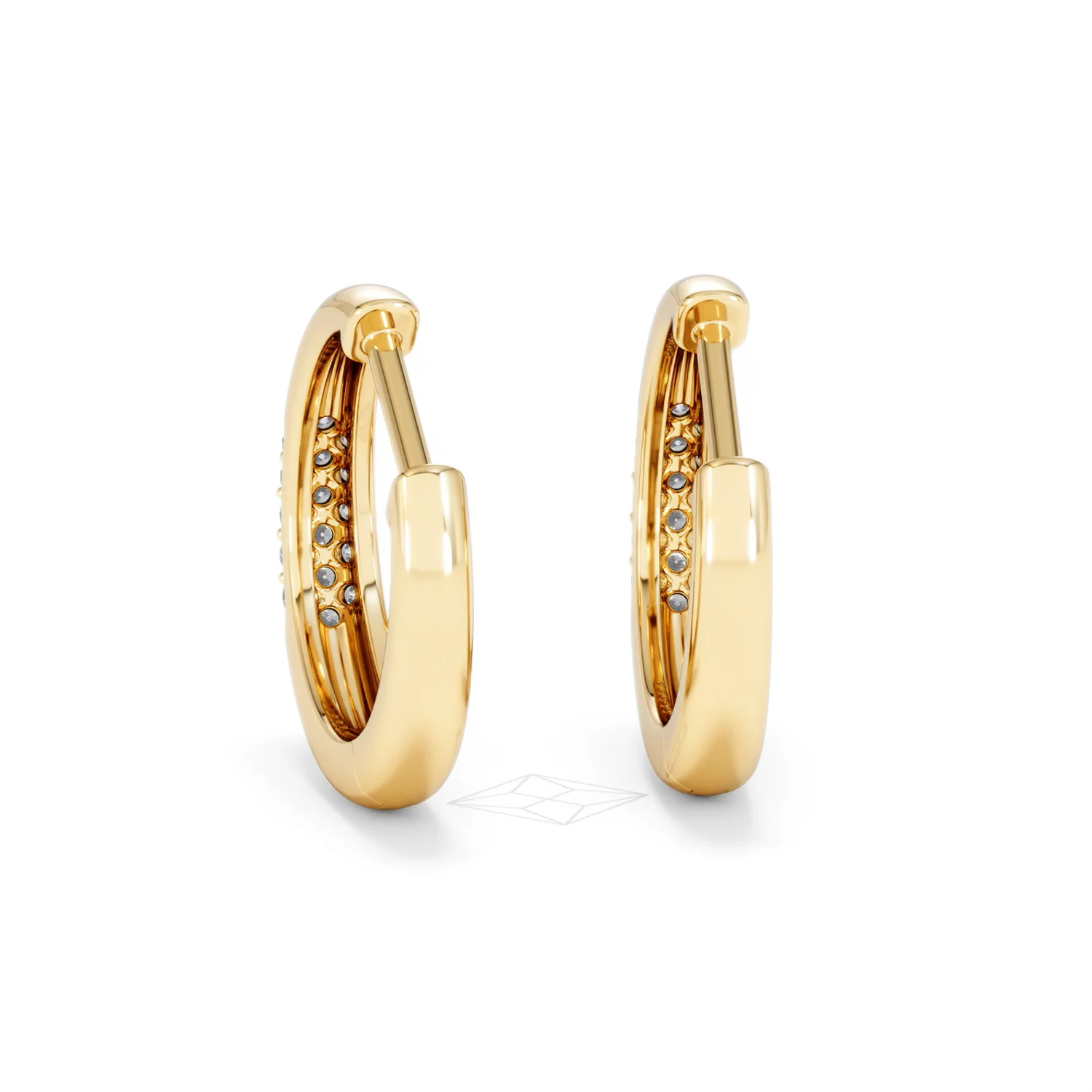Mini Pavé Huggies Lab Diamond Earrings 0.25ct in 18K Gold Vermeil - Image 52