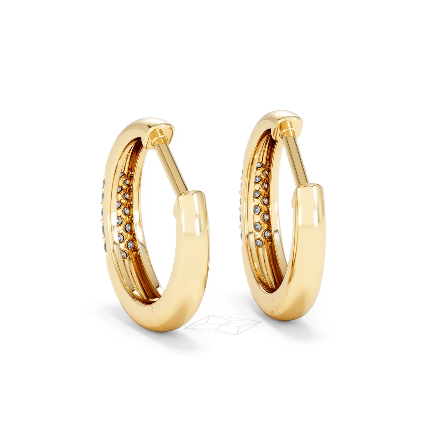 Mini Pavé Huggies Lab Diamond Earrings 0.25ct in 18K Gold Vermeil - Image 54
