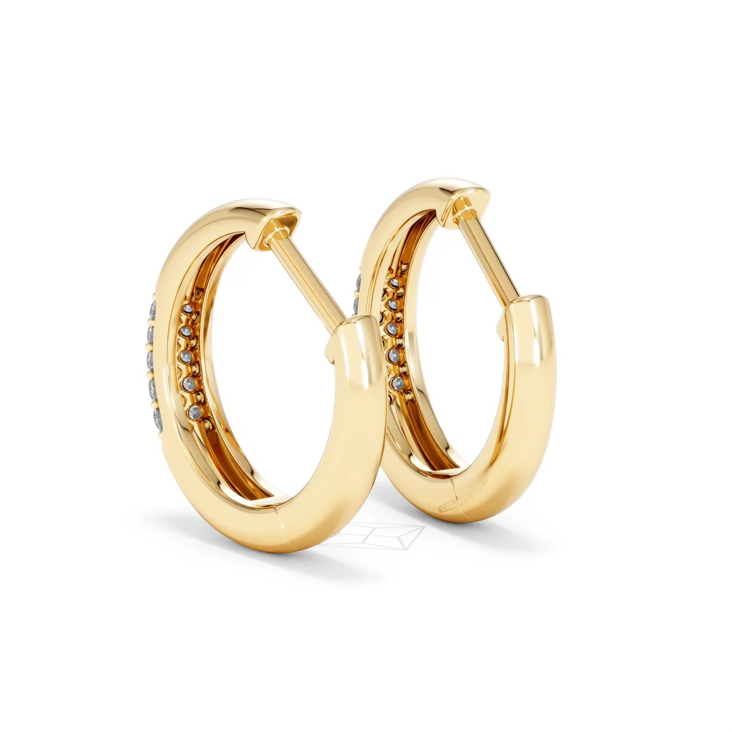 Mini Pavé Huggies Lab Diamond Earrings 0.25ct in 18K Gold Vermeil - Image 57