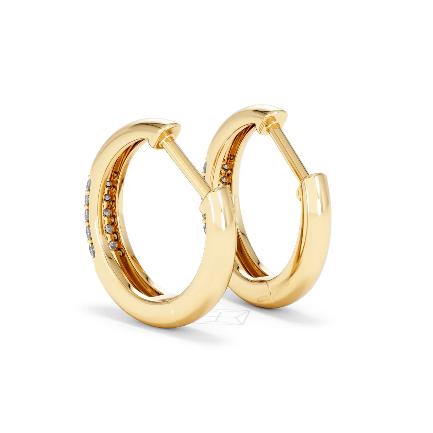 Mini Pavé Huggies Lab Diamond Earrings 0.25ct in 18K Gold Vermeil - Image 58