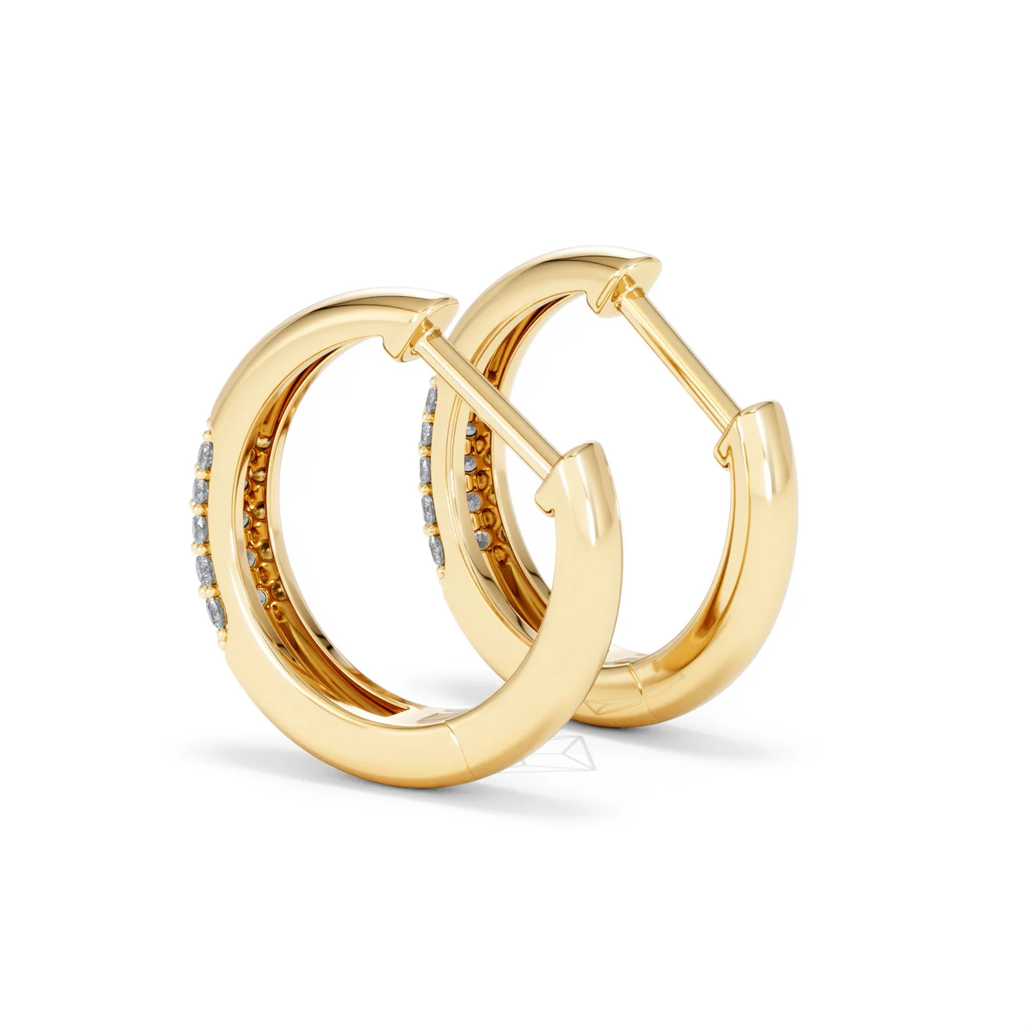 Mini Pavé Huggies Lab Diamond Earrings 0.25ct in 18K Gold Vermeil - Image 61
