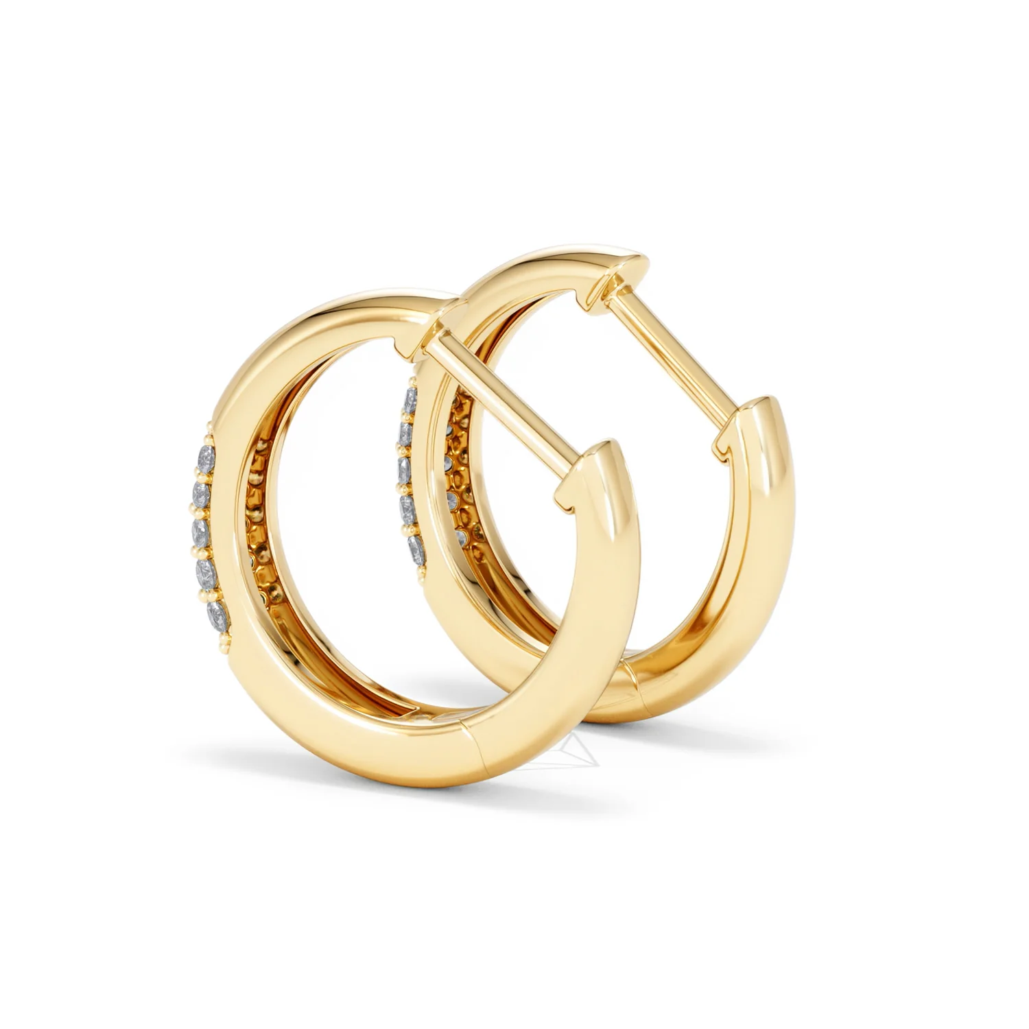 Mini Pavé Huggies Lab Diamond Earrings 0.25ct in 18K Gold Vermeil - Image 62