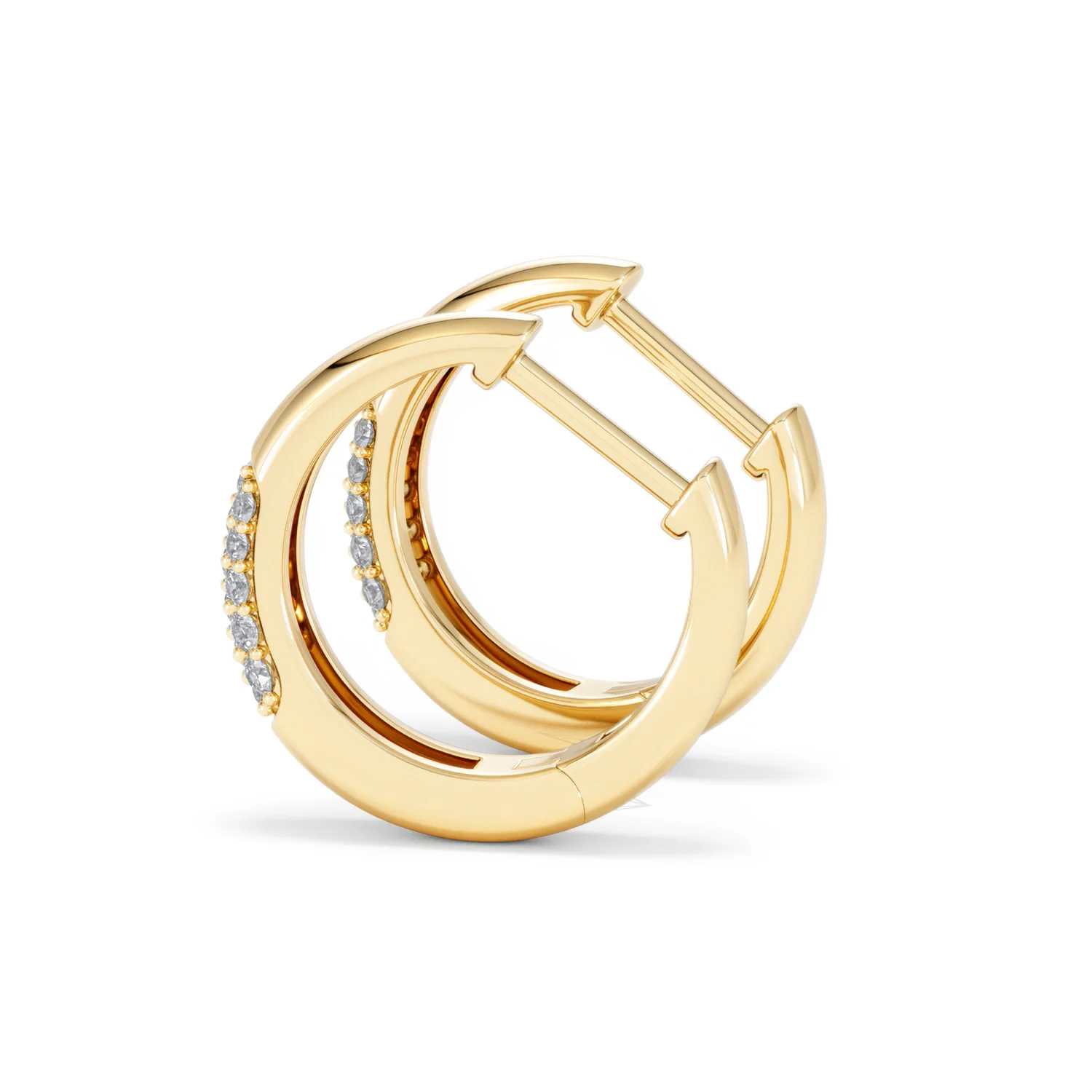 Mini Pavé Huggies Lab Diamond Earrings 0.25ct in 18K Gold Vermeil - Image 66