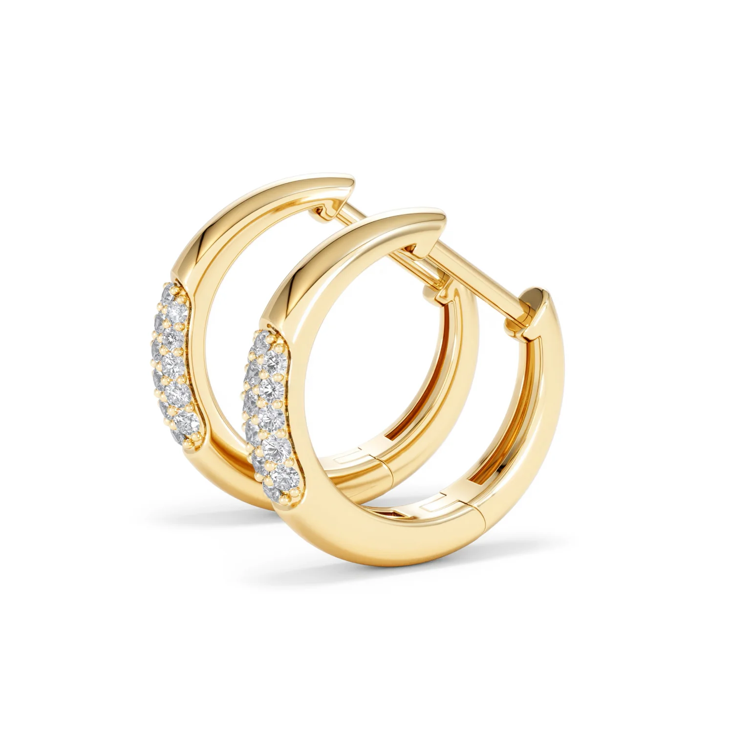 Mini Pavé Huggies Lab Diamond Earrings 0.25ct in 18K Gold Vermeil - Image 75