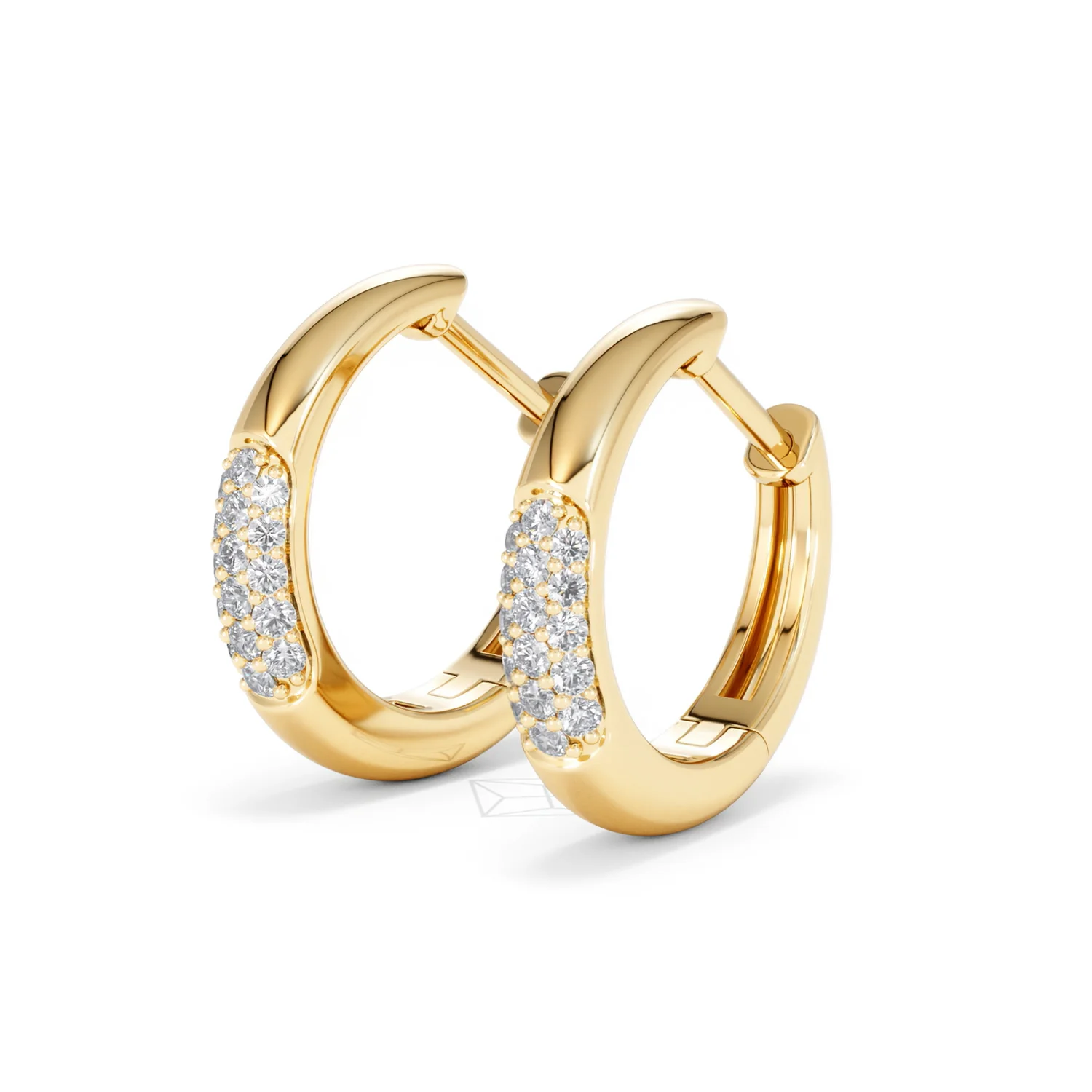 Mini Pavé Huggies Lab Diamond Earrings 0.25ct in 18K Gold Vermeil - Image 81