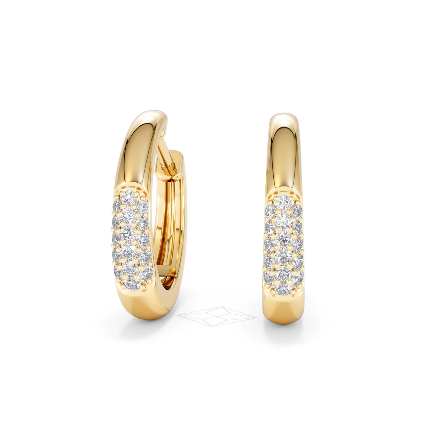 Mini Pavé Huggies Lab Diamond Earrings 0.25ct in 18K Gold Vermeil - Image 88